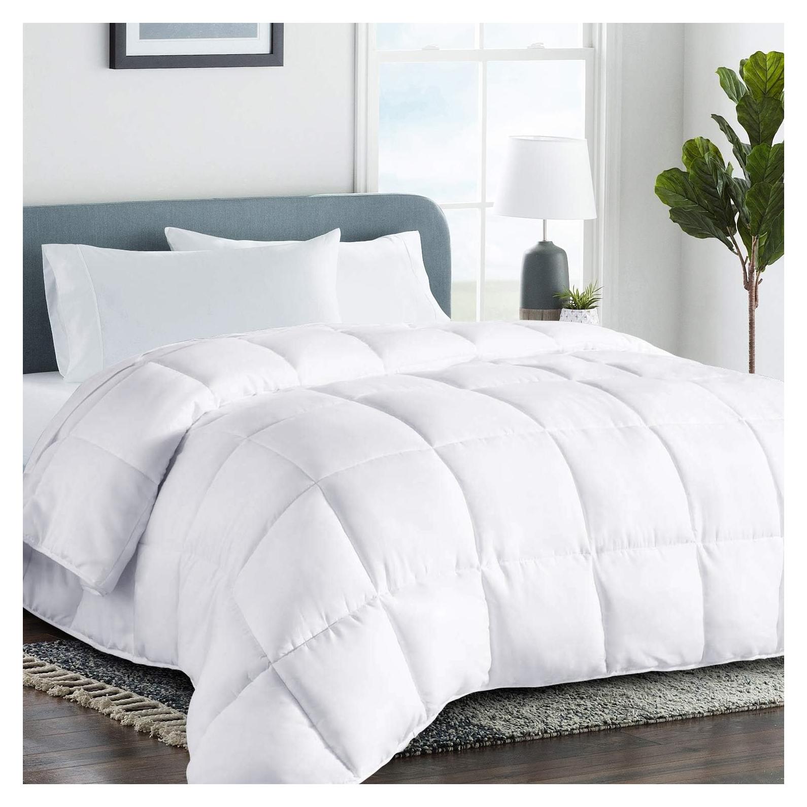 Edredón Queen COHOME Blanco - Relleno Suave y Ligero 223.5x223.5 cm