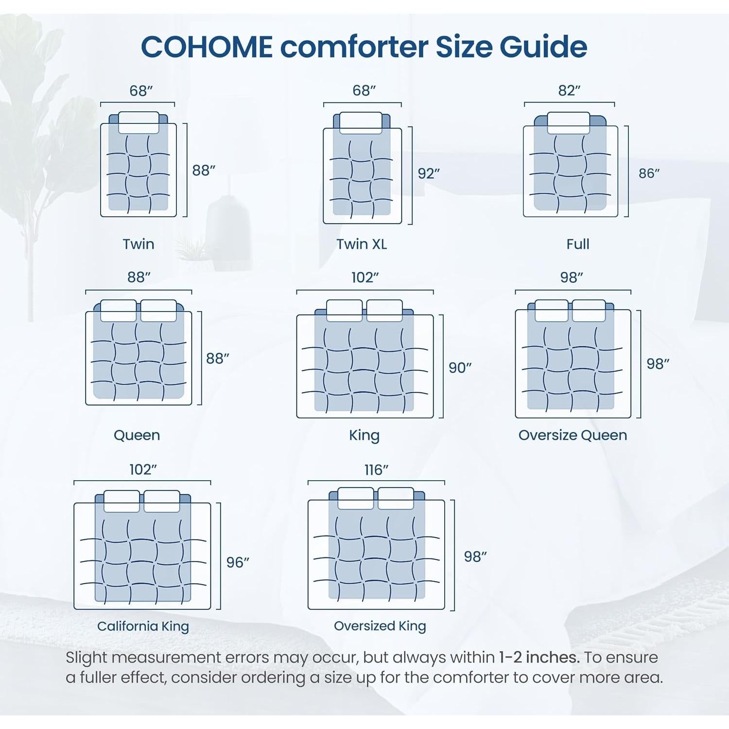 Edredón Queen COHOME Blanco - Relleno Suave y Ligero 223.5x223.5 cm