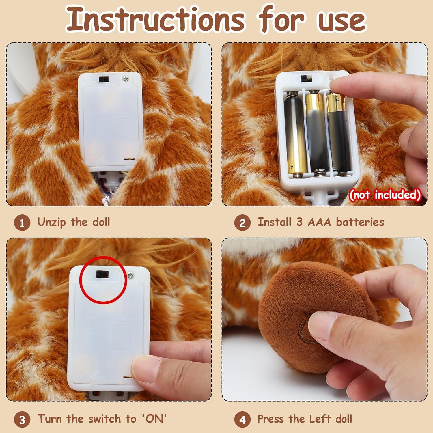 Jirafa de Peluche IUTOYYE con Música y Respiración Calmante