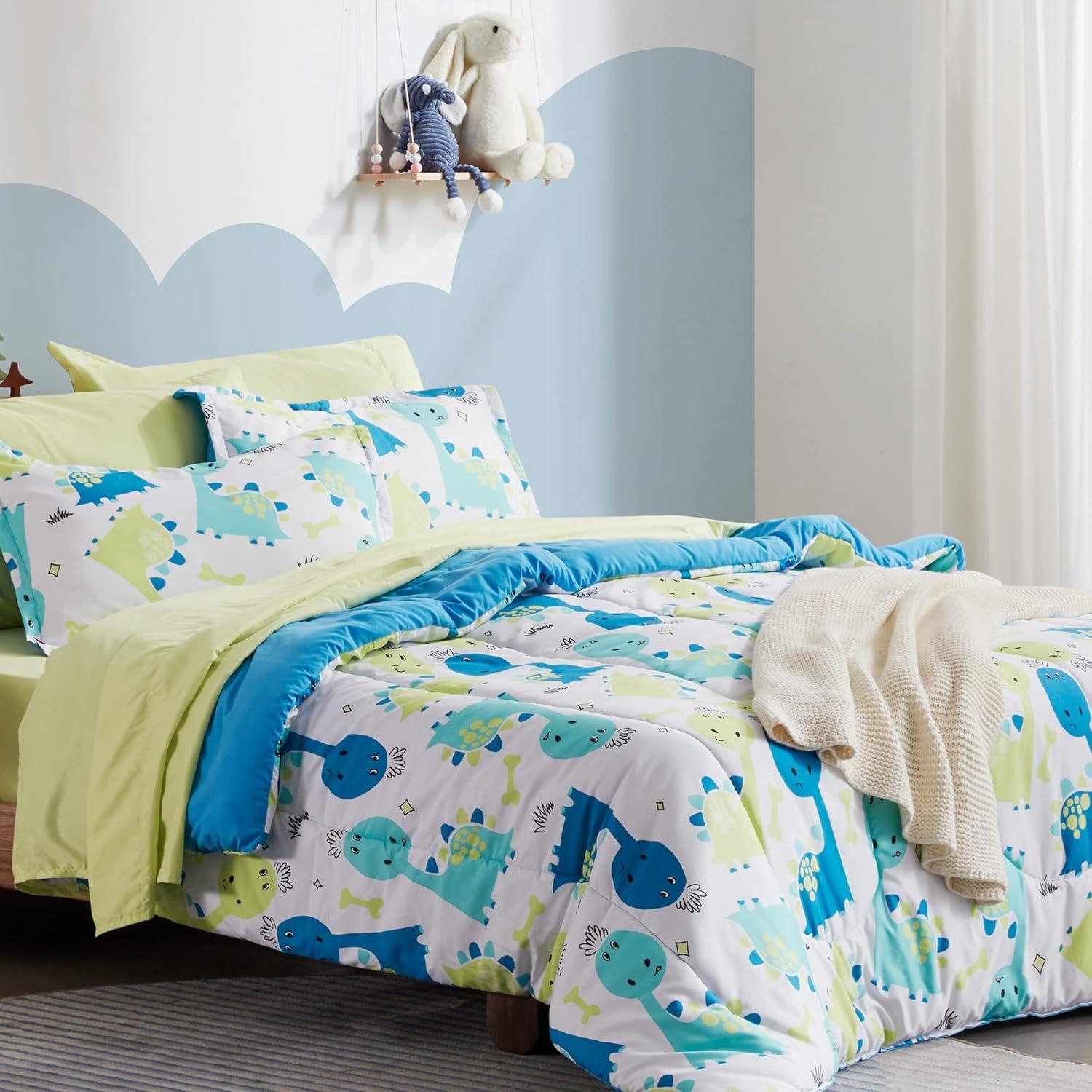 SLEEP ZONE Juego de Ropa de Cama Twin Dino Lindo - Suave y Duradero