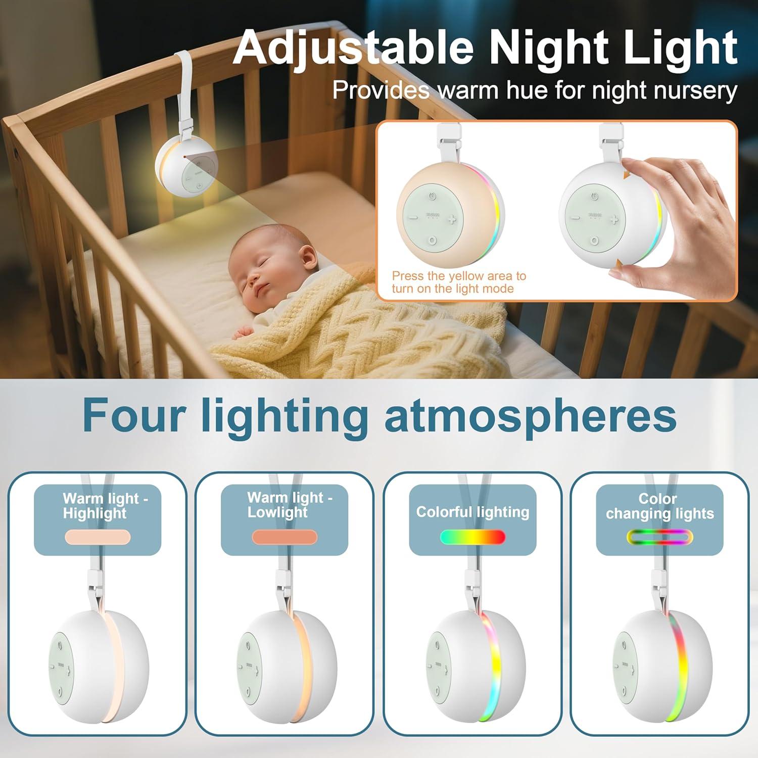 Máquina de Sonido Portátil Wobrikosee con 18 Sonidos y Luz RGB