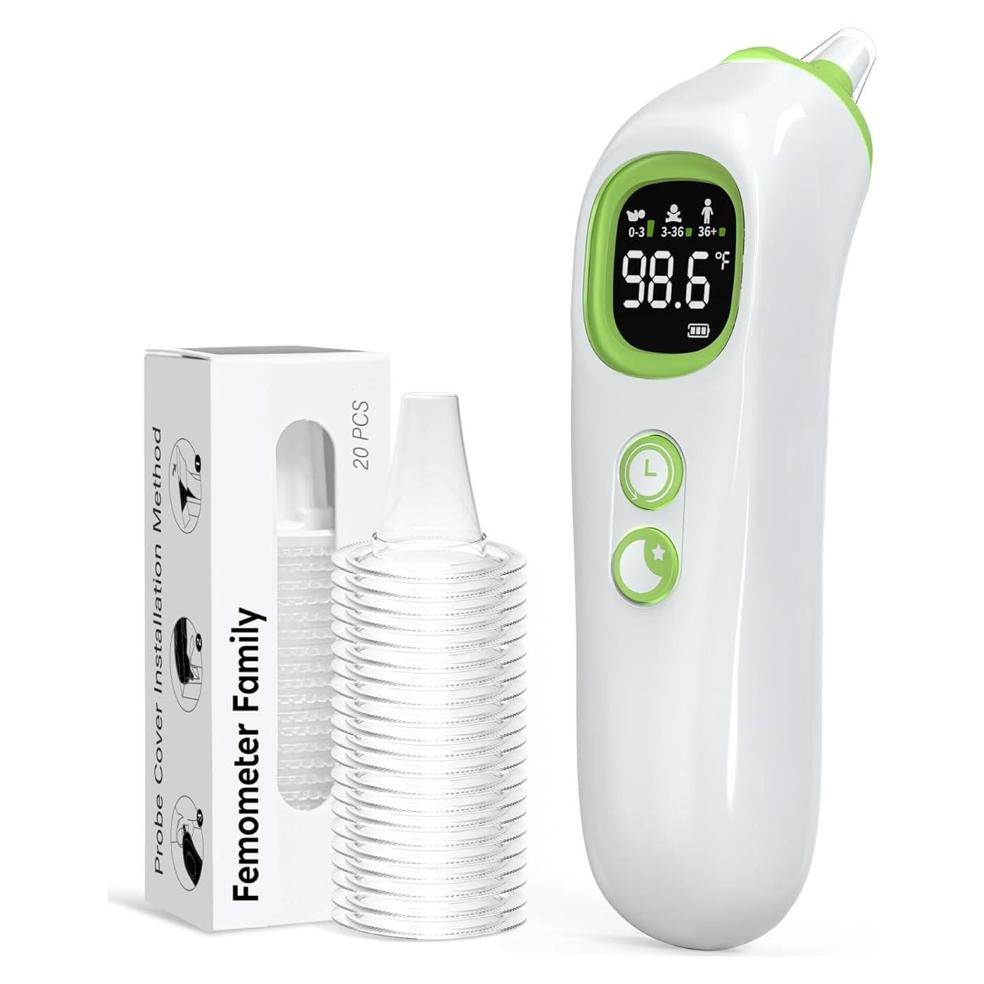 Termómetro de oído Femometer ET108 con 21 cubiertas desechables