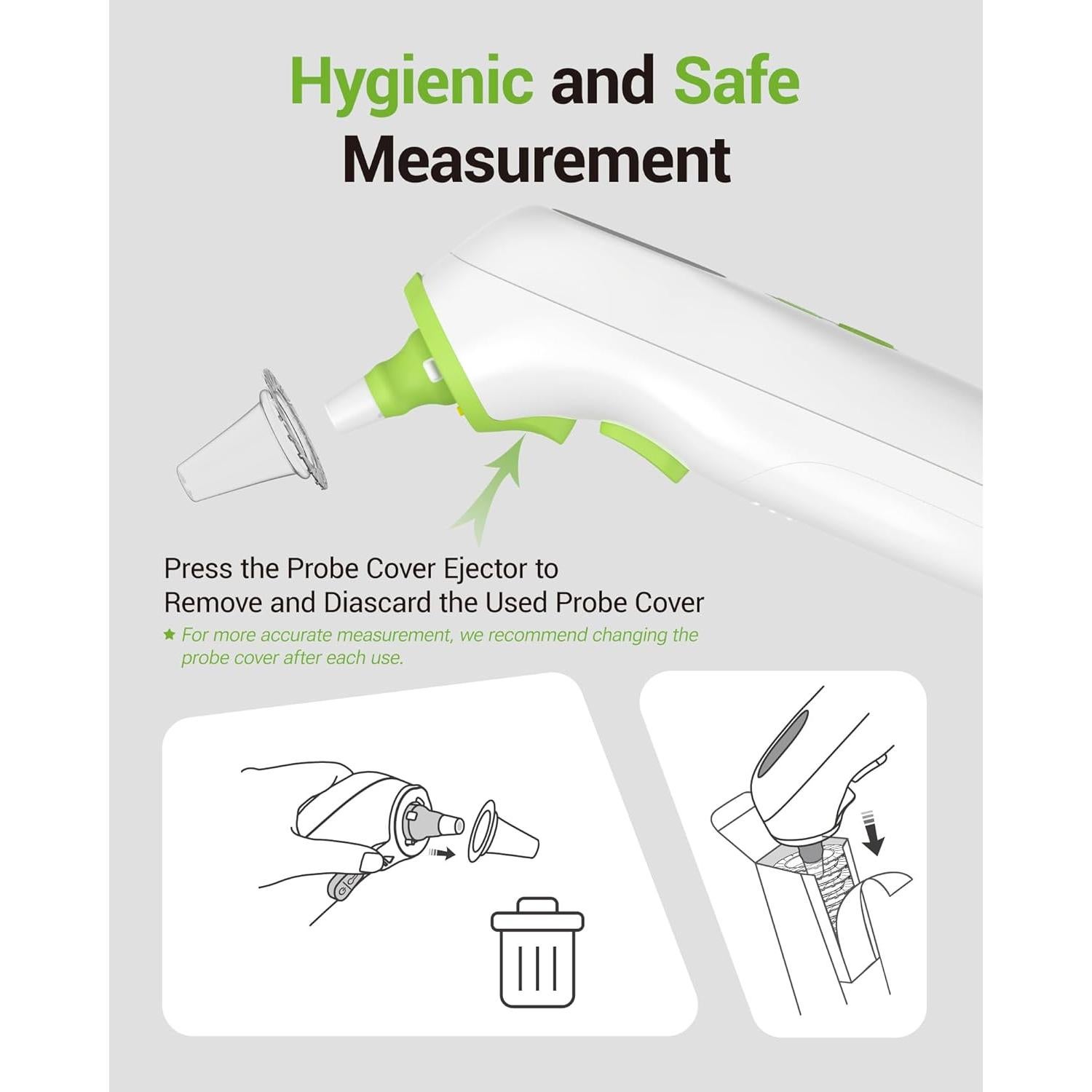 Termómetro de oído Femometer ET108 con 21 cubiertas desechables