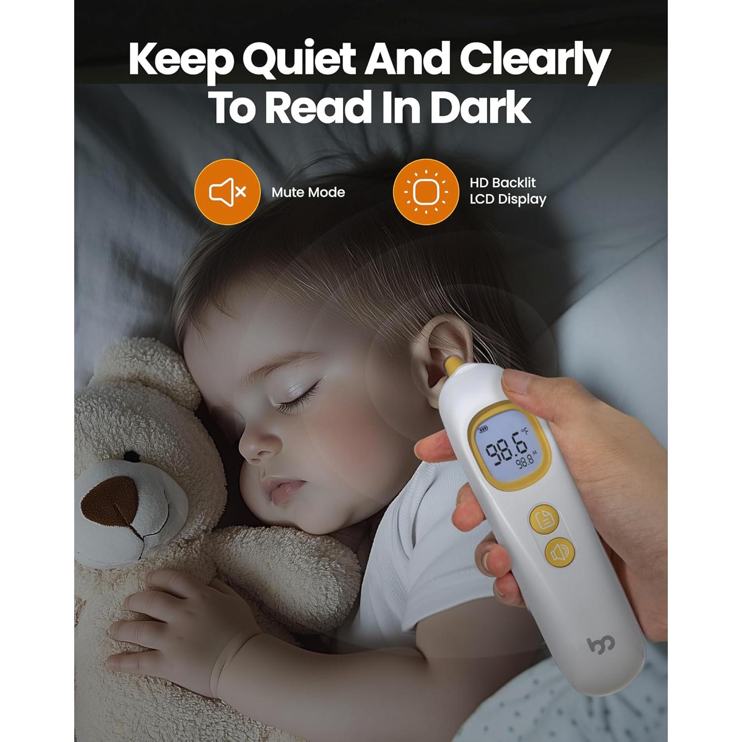 Termómetro de oído Femometer ET107, rápido y preciso, 32 memorias