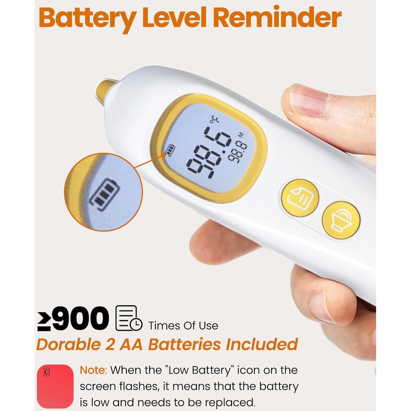 Termómetro de oído Femometer ET107, rápido y preciso, 32 memorias