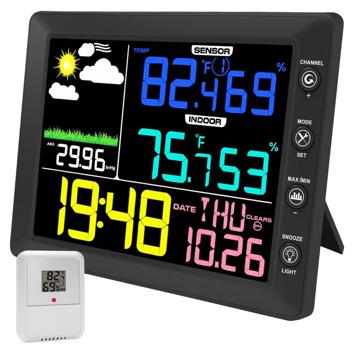 Estación Meteorológica Inalámbrica Urageuxy 8.3" Interior Exterior