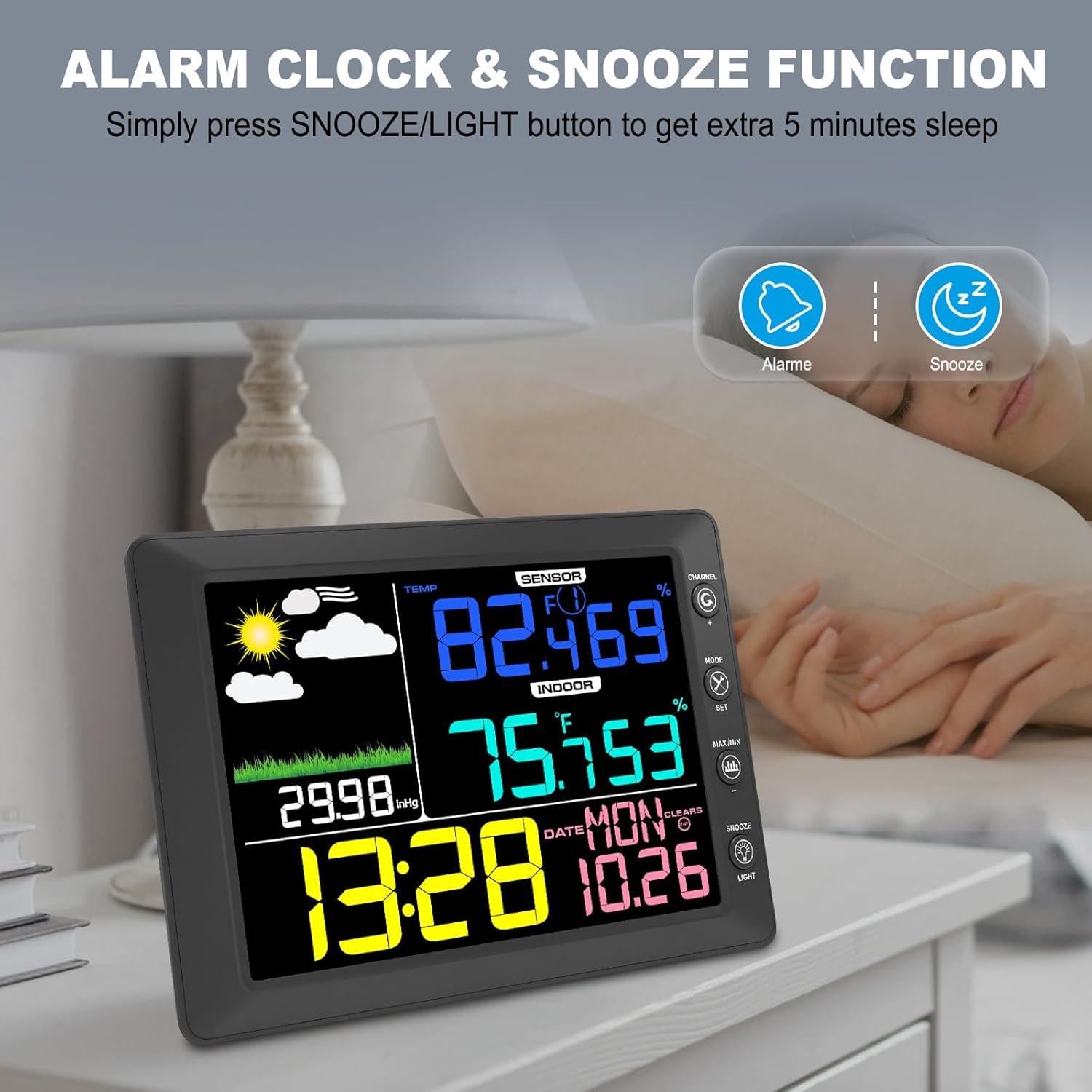 Estación Meteorológica Inalámbrica Urageuxy 8.3" Interior Exterior