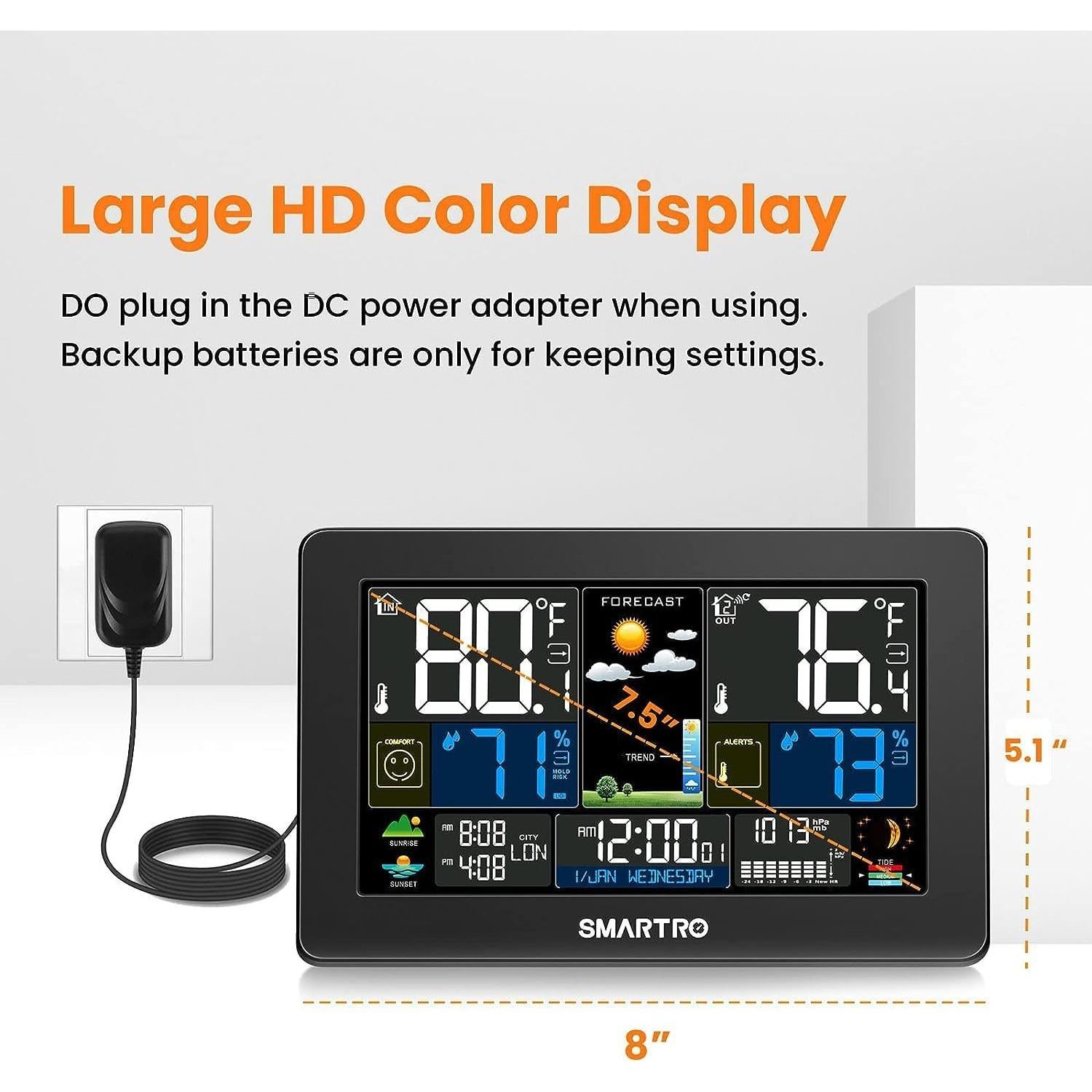 Estación Meteorológica SMARTRO SC93 Inalámbrica Interior Exterior