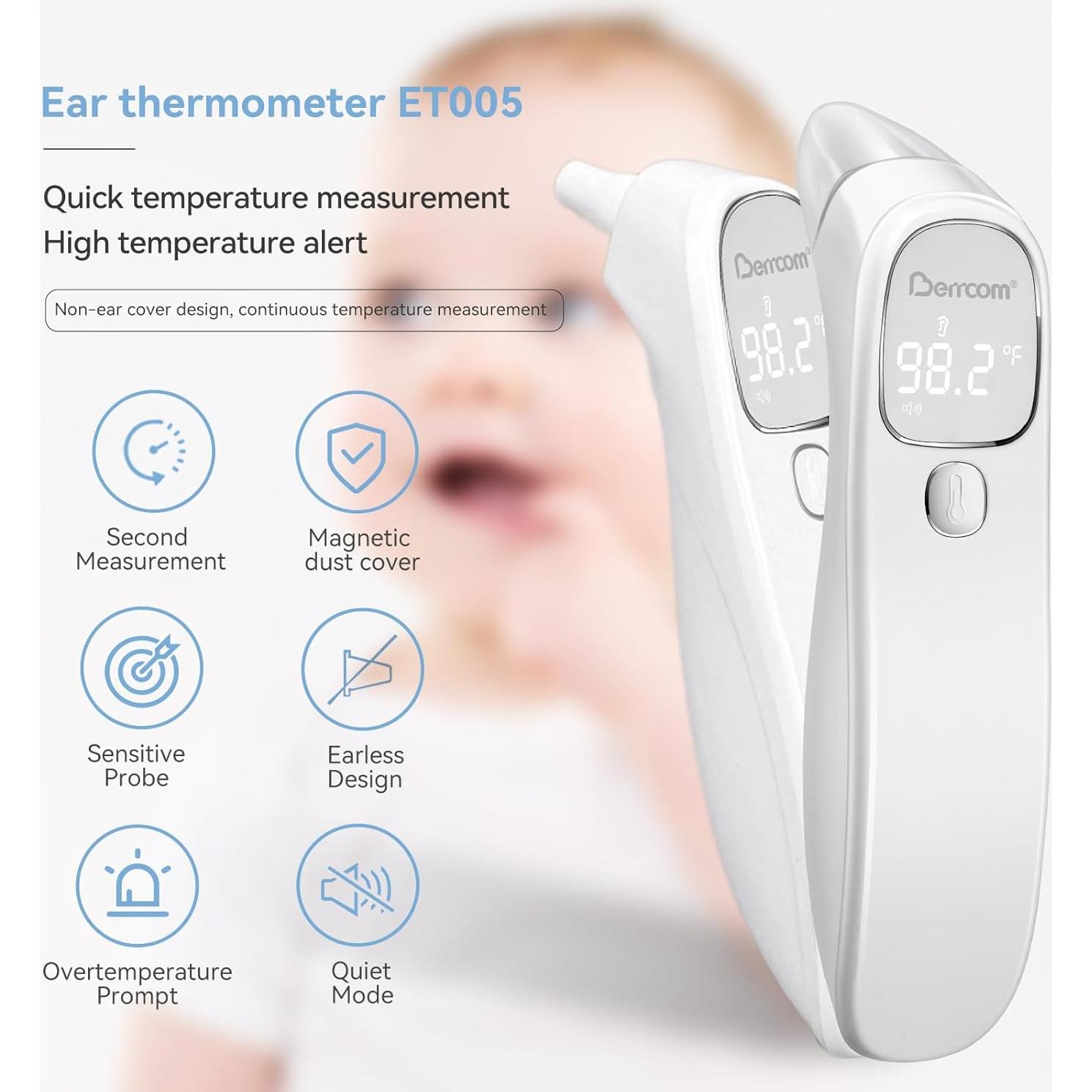 Termómetro Digital Sin Contacto Berrcom ET005 para Adultos y Bebés