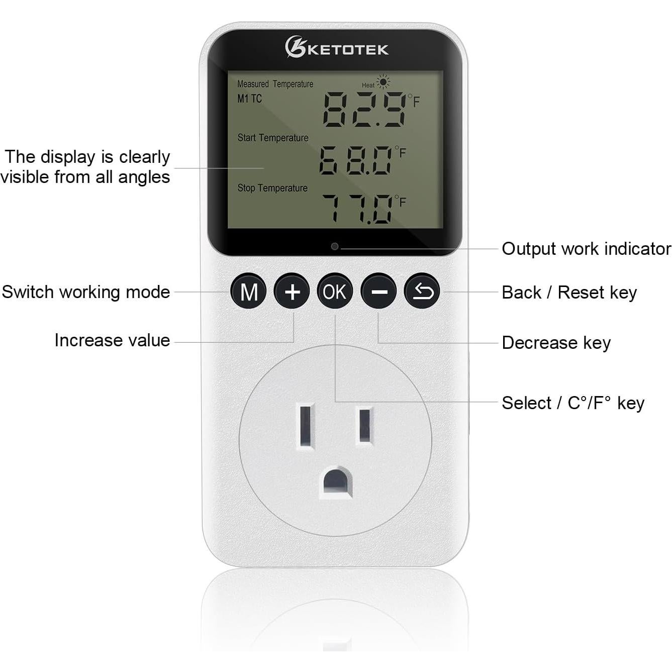 Controlador de Temperatura Digital KETOTEK KT3200PRO 1800W