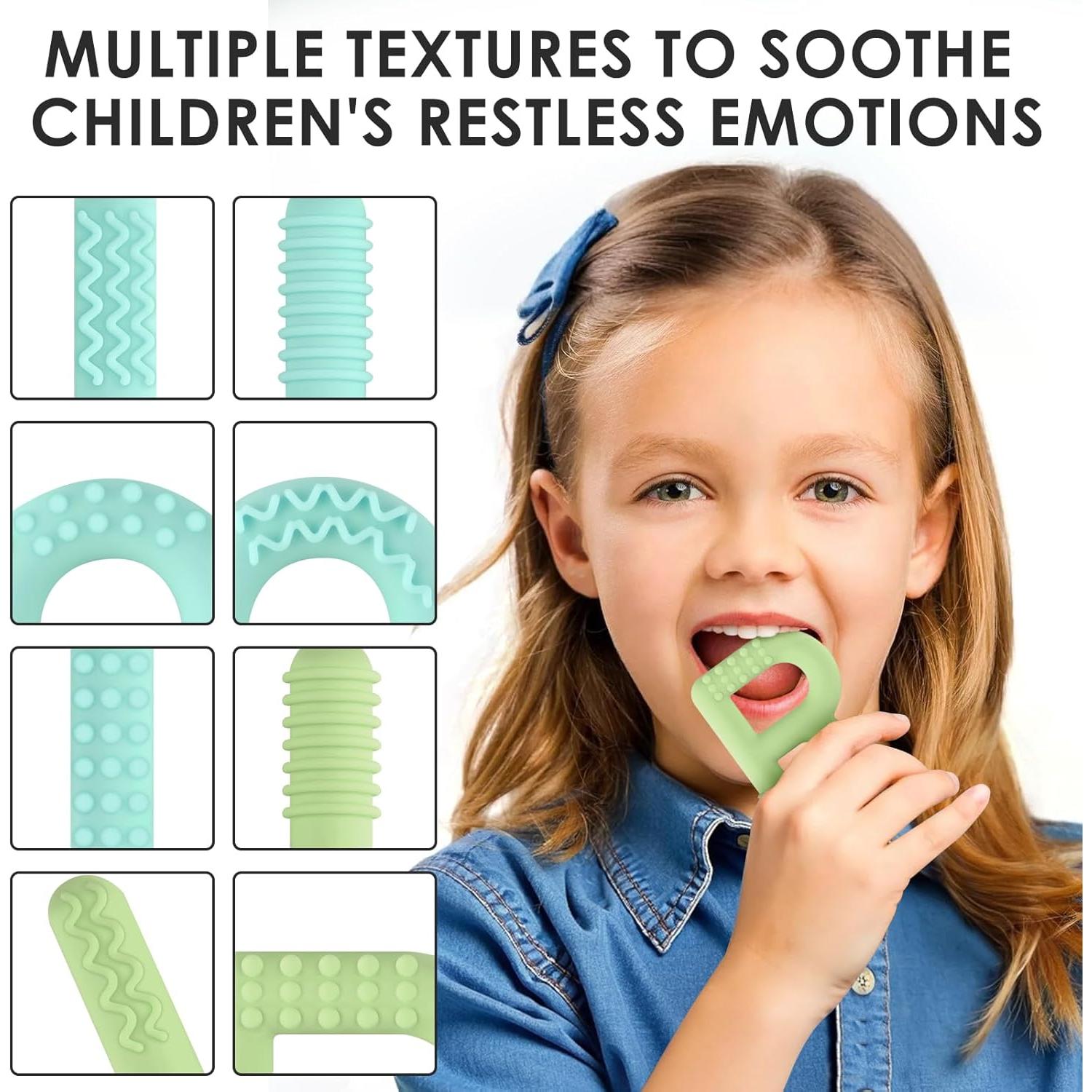 Mordedores Masticables ERKOON para Niños Autistas - Set de 2 Silicona Texturizada