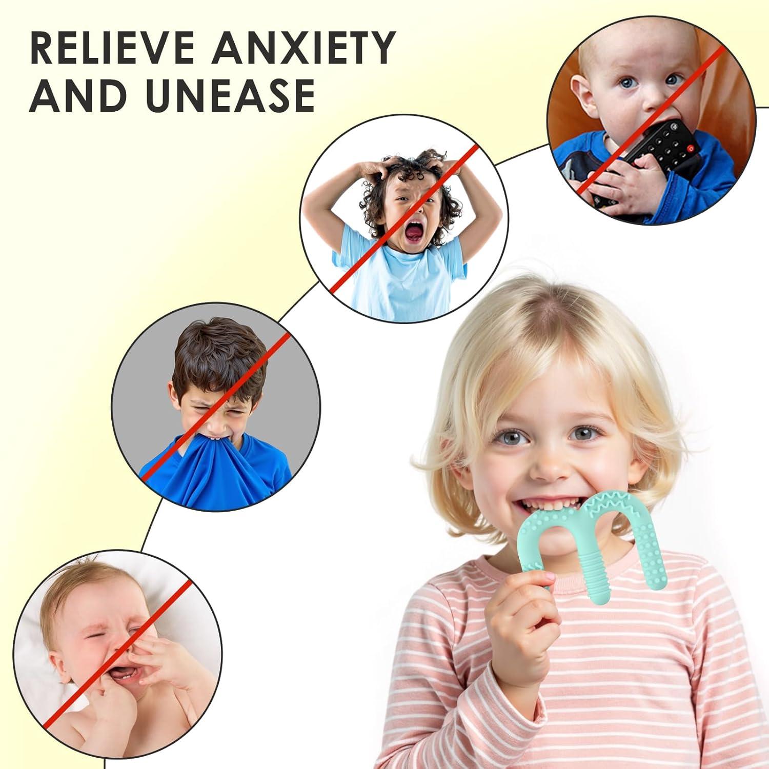 Mordedores Masticables ERKOON para Niños Autistas - Set de 2 Silicona Texturizada