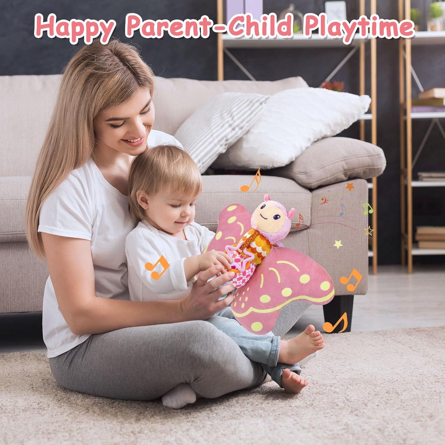 Juguete Musical Sensorial para Bebés Mariposa Rosa VOILBTOY