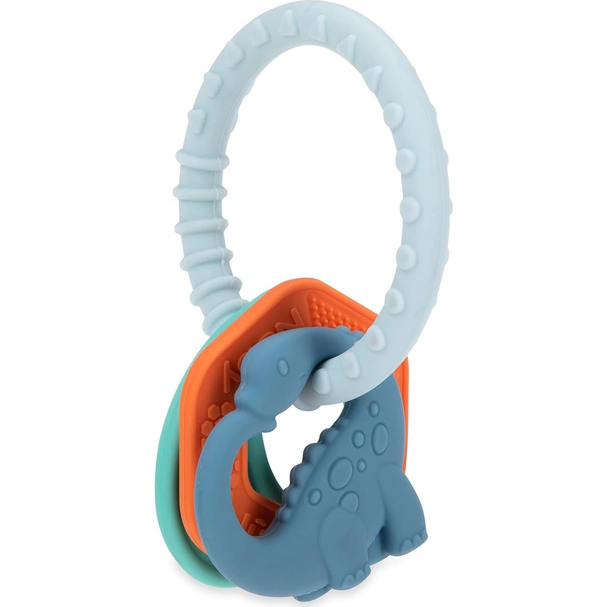 Anillo de Dentición Dino Chewy Charms Nuby - Silicona Suave 3+ Meses