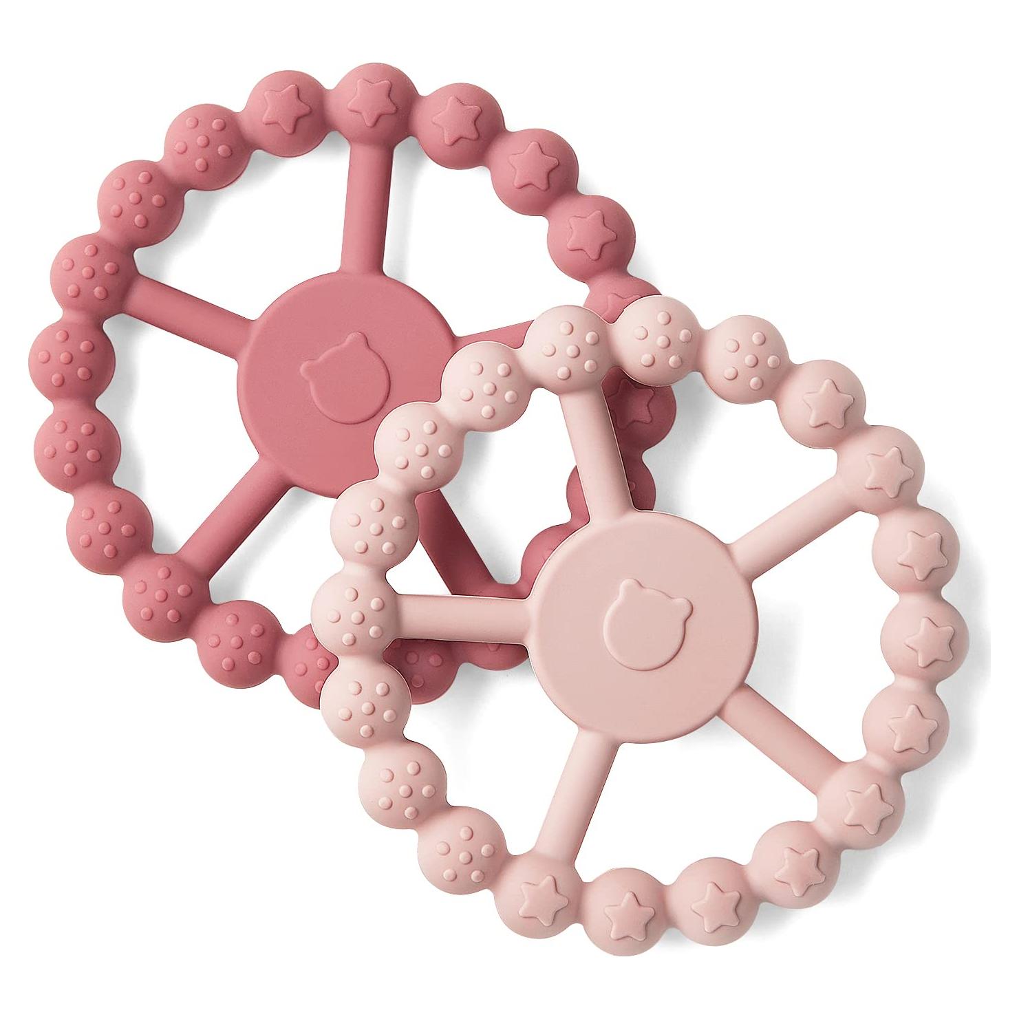 Mordedor Anillo de Silicona Samigo para Bebés - 2 Piezas Rosa