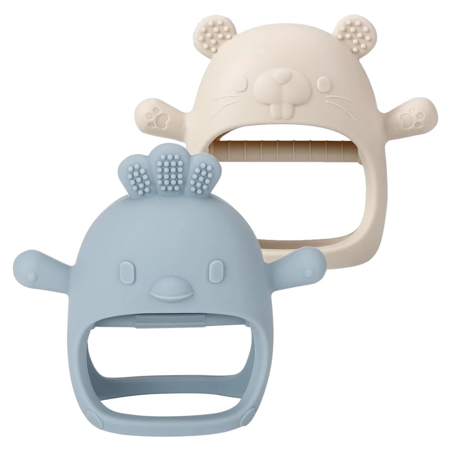 Paquete de 2 Mordedores de Silicona para Bebés - Alivio Dentición