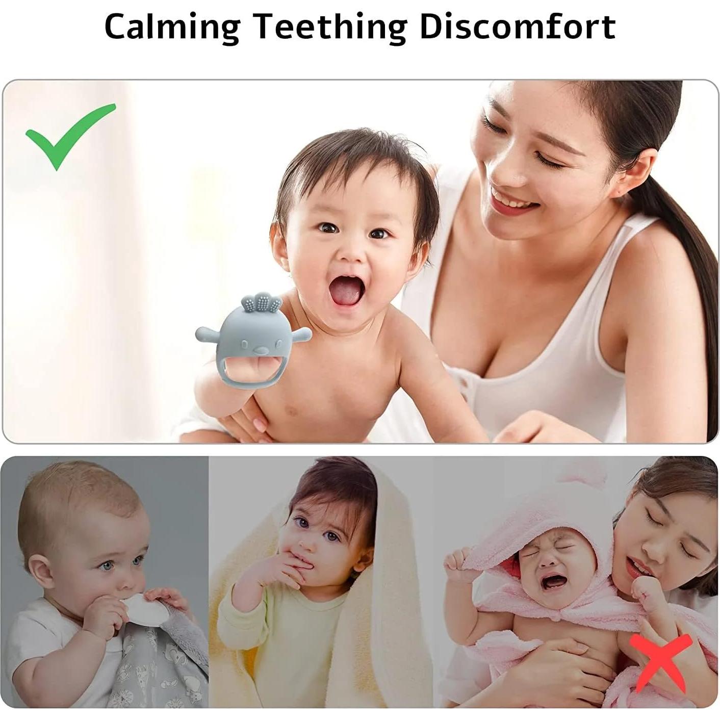 Paquete de 2 Mordedores de Silicona para Bebés - Alivio Dentición