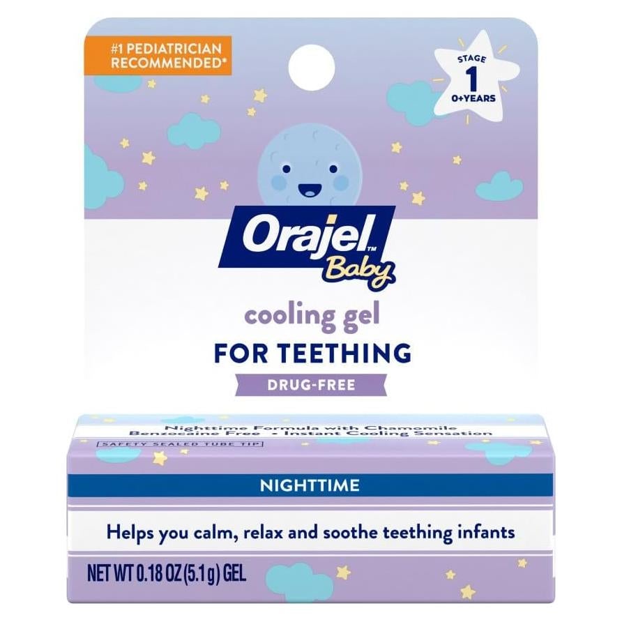 Gel Refrescante Nocturno Orajel Baby 5.1g Sin Medicamentos