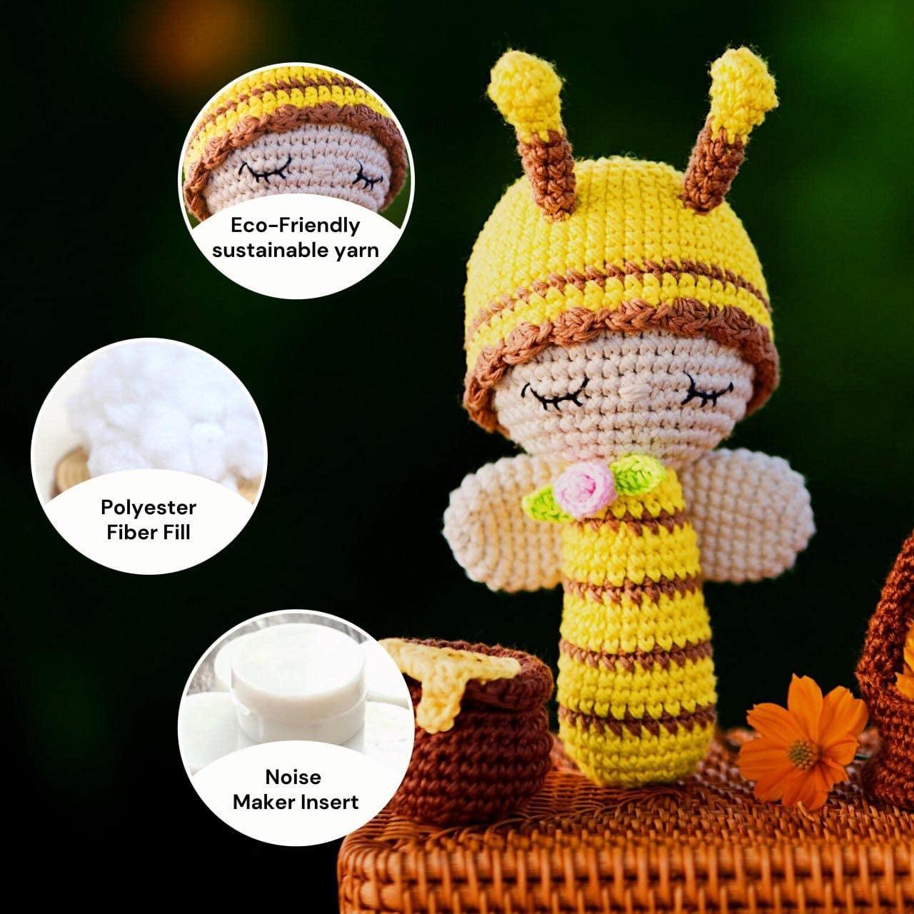 Sonajero Conejo Blanco BUNNY de Lana para Niños 78g