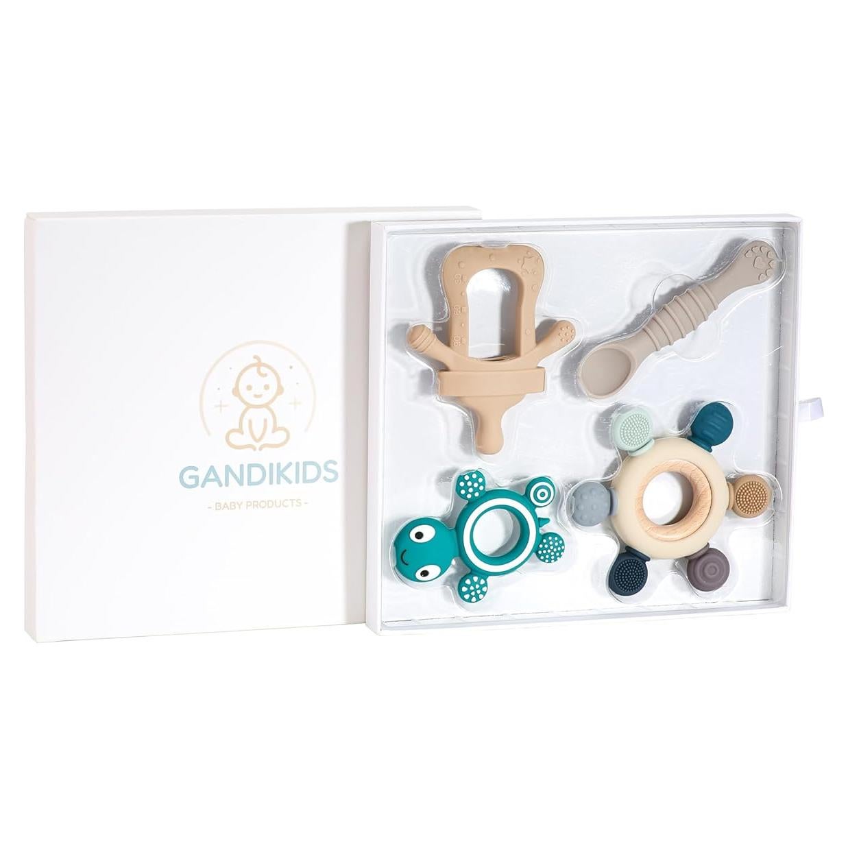 Juego de Anillos de Silicona para Dentición Bebés 4 Piezas