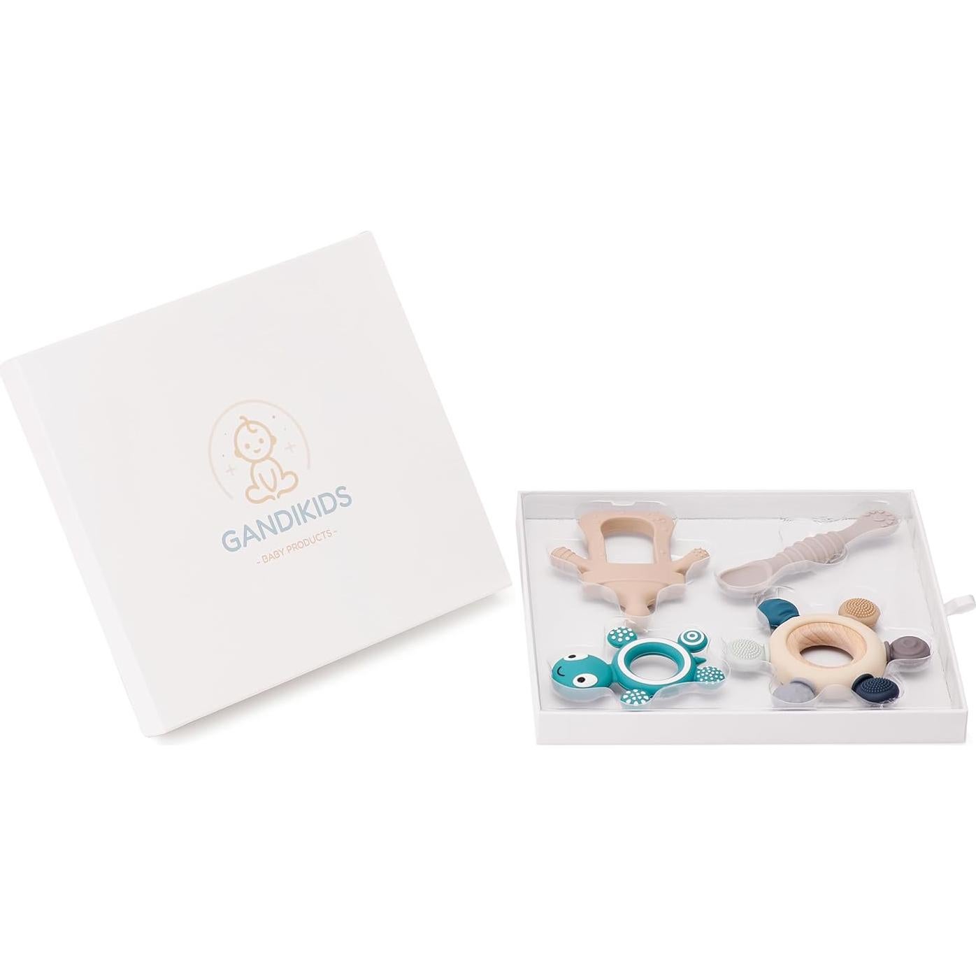 Juego de Anillos de Silicona para Dentición Bebés 4 Piezas