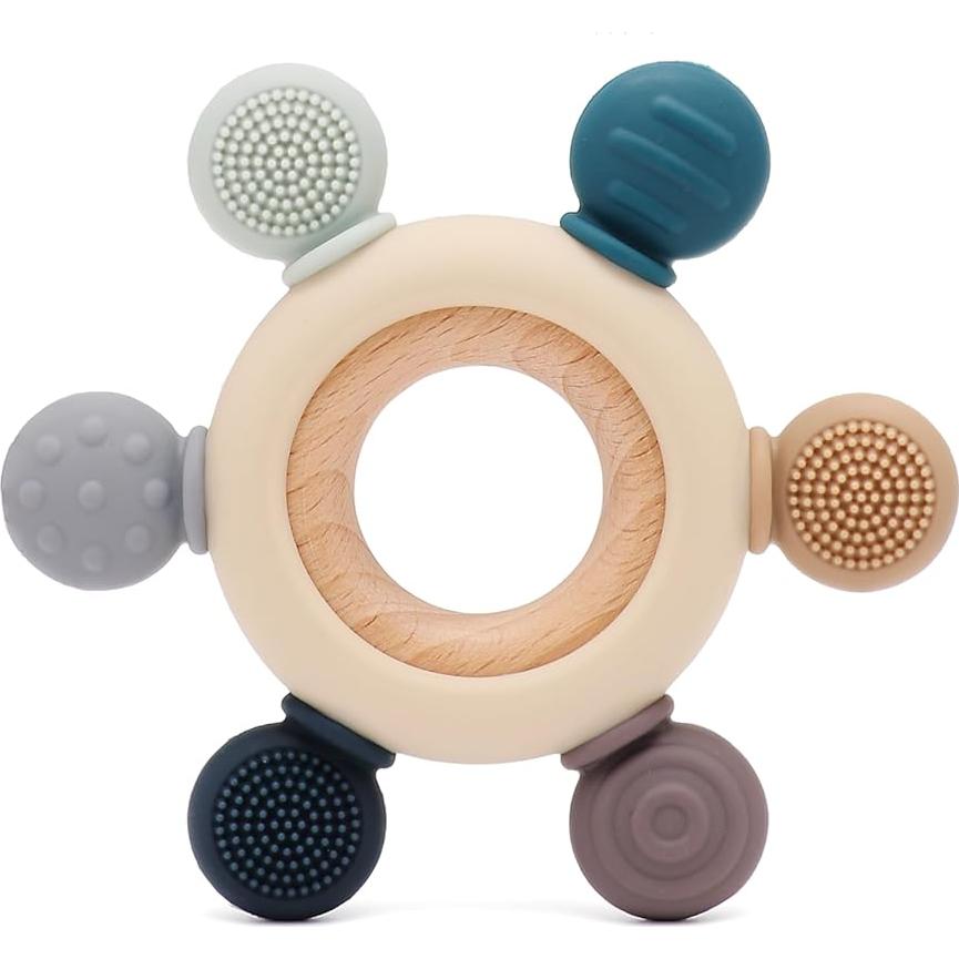 Juego de Anillos de Silicona para Dentición Bebés 4 Piezas