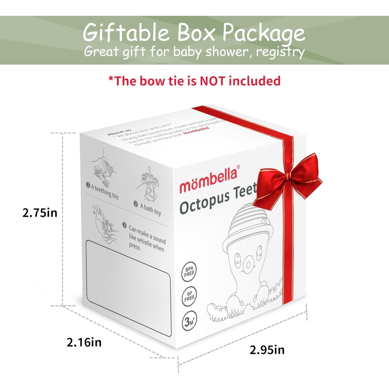 Mordedor Pulpo Mombella de Silicona para Bebés 3 Meses Verde