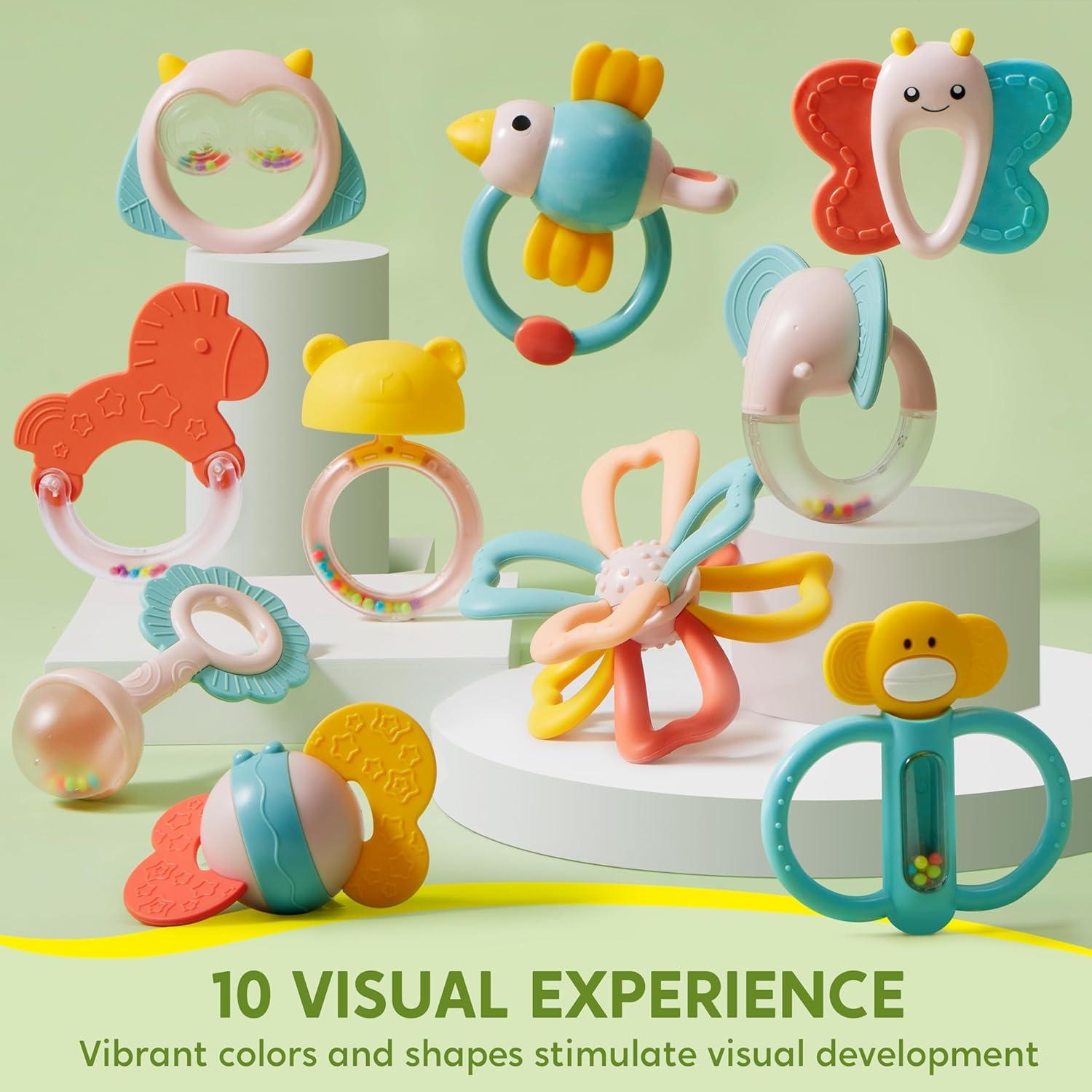 Juguetes para Bebés SYNCFUN 0-6 Meses - Paquete de 10