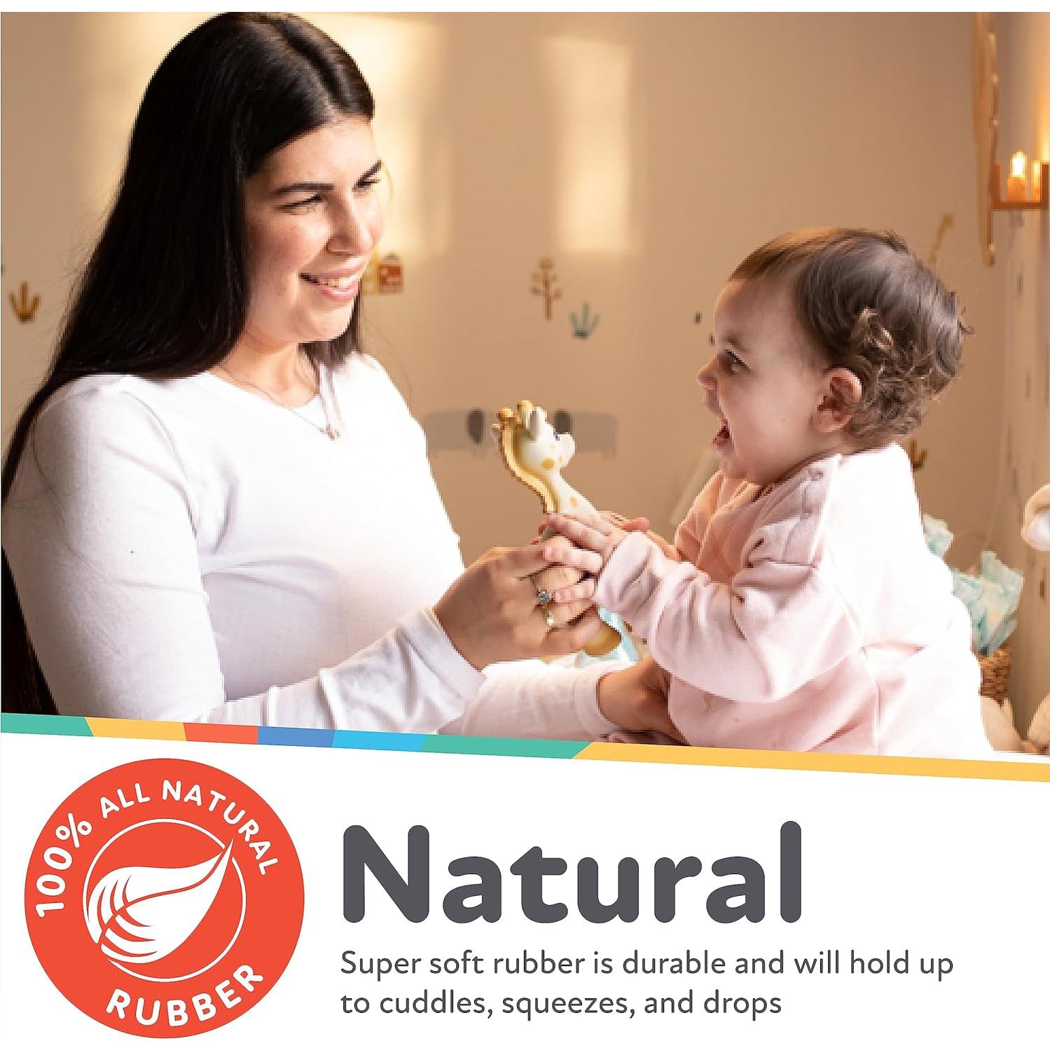 Mordedor de Goma Natural Nuby Jackie la Jirafa 3+ Meses