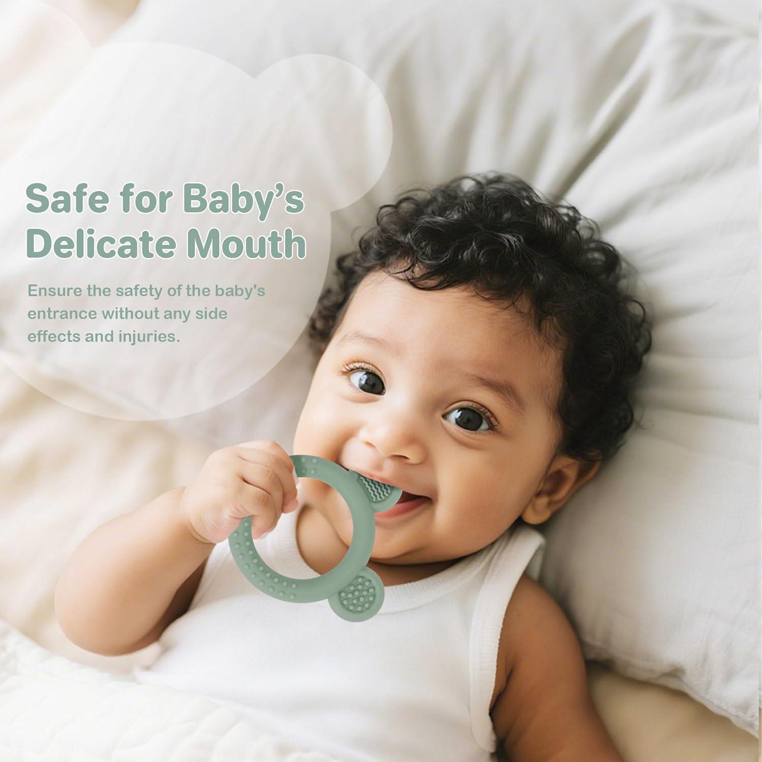 Paquete de 3 Mordedores para Bebés de Silicona Libre de BPA