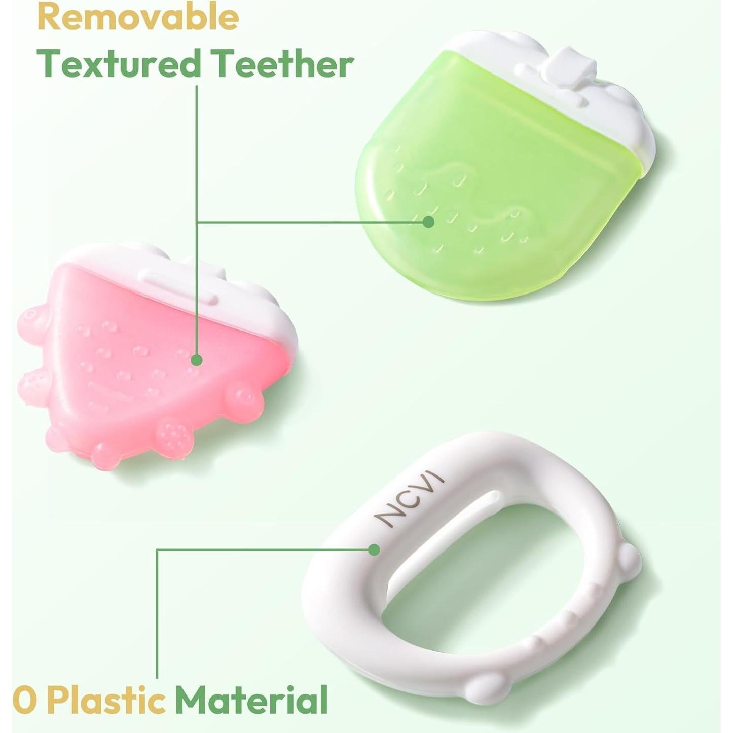 Mordedores de Silicona Congelables NCVI - Alivio para Bebés 0-12 Meses