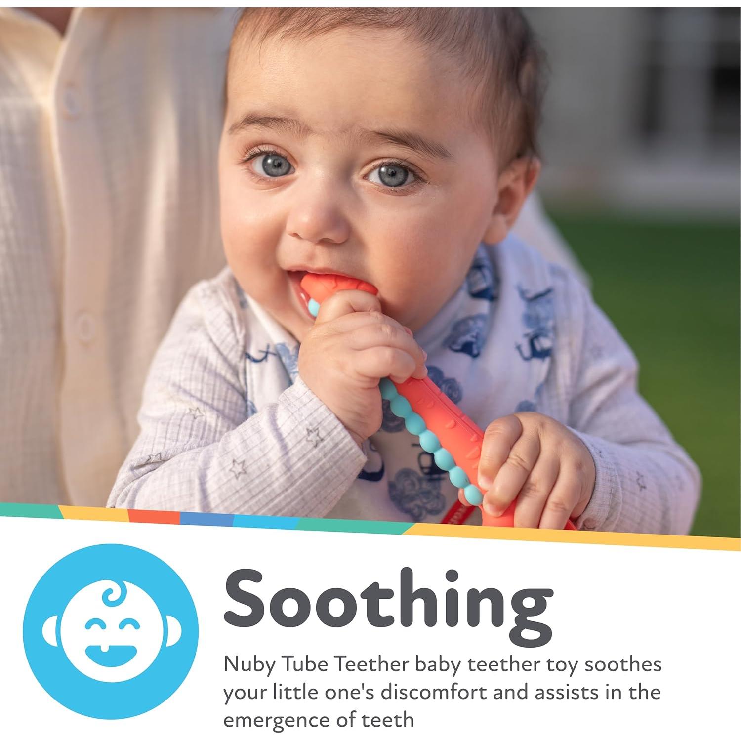 Mordedores de Dentición Nuby Tube Teether 2-Pack Silicona 3+ Meses
