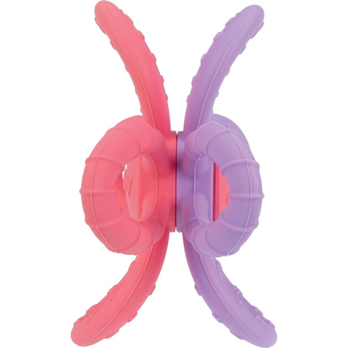 Mordedor Nuby Fun Loops Flor Silicona 3+ Meses Rosa y Púrpura