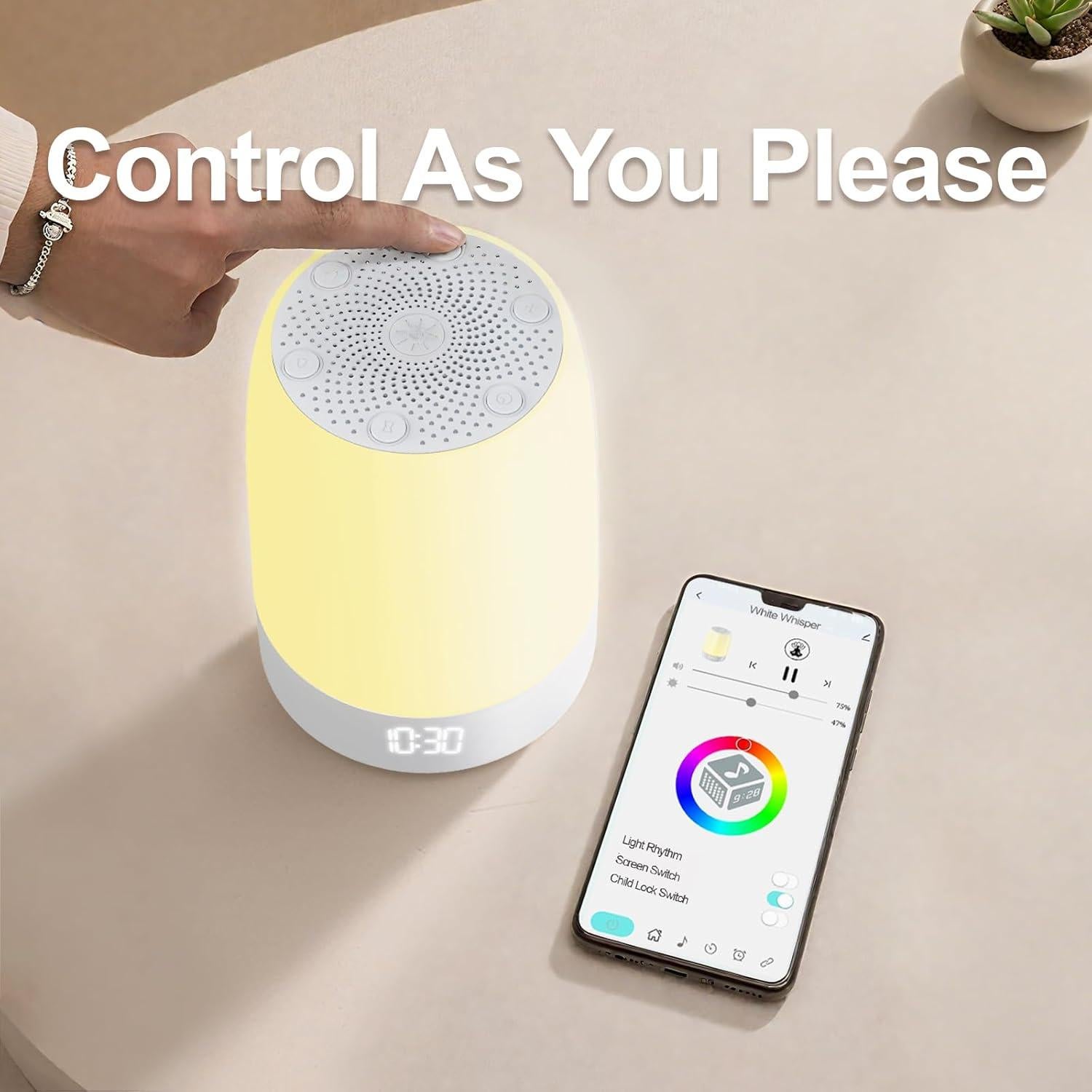 Reloj Despertador Ruido Blanco Reajoy 32 Sonidos 8 Colores