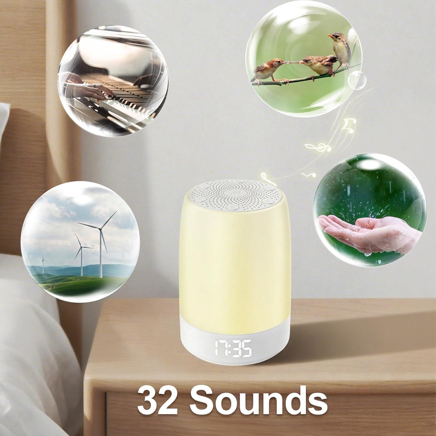 Reloj Despertador Ruido Blanco Reajoy 32 Sonidos 8 Colores