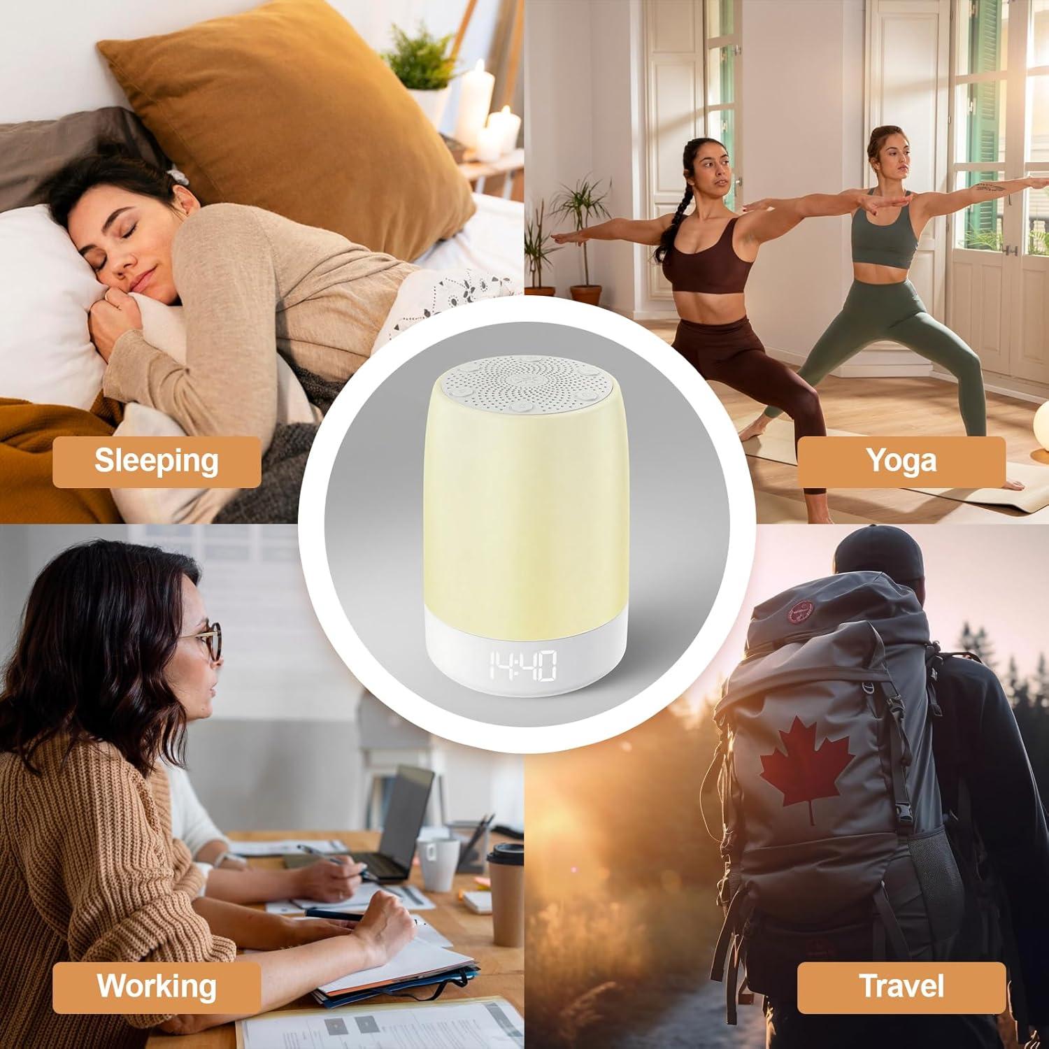 Reloj Despertador Ruido Blanco Reajoy 32 Sonidos 8 Colores