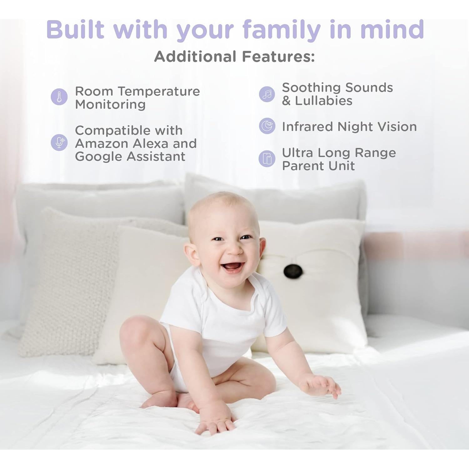 Monitor de Bebés HUBBLE CONNECTED Nursery Pal Glow+ 1080p