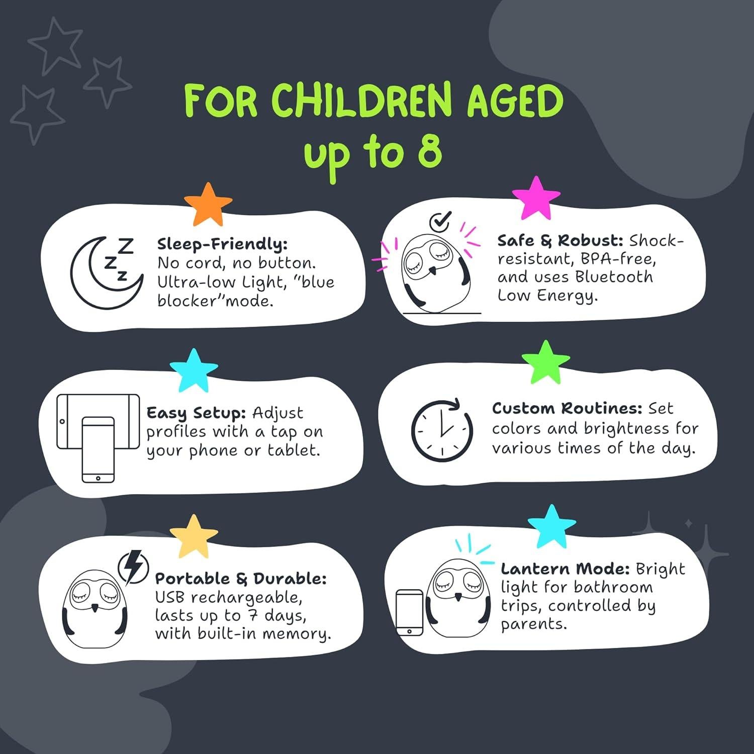 Reloj Ooly Owl para Niños | Entrenador de Sueño y Luz Nocturna