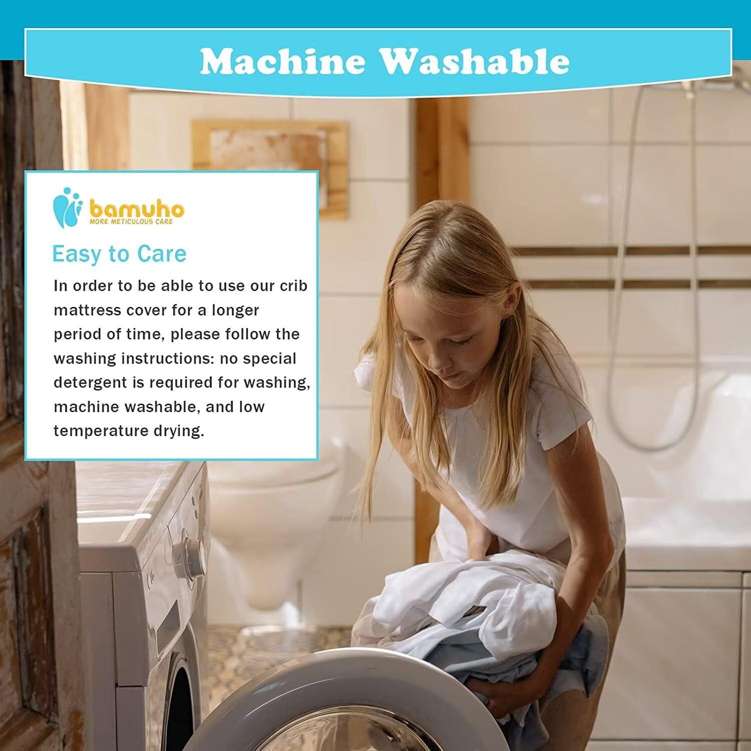 Funda Impermeable para Cuna Bamuho - 2 Paquetes Microfibra 132x71cm