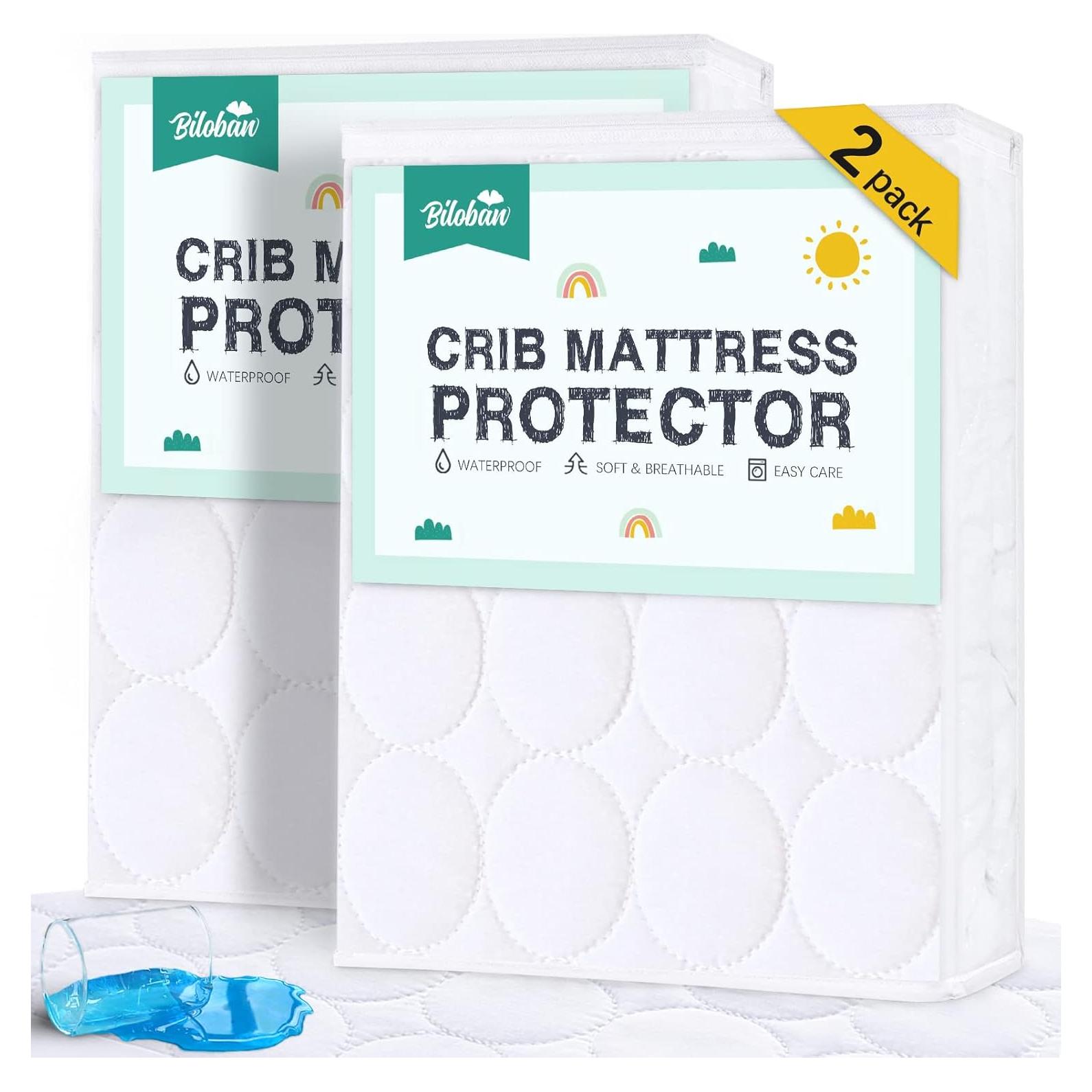 Sábanas Protectoras de Colchón de Cuna Biloban 2 Piezas 132x71cm