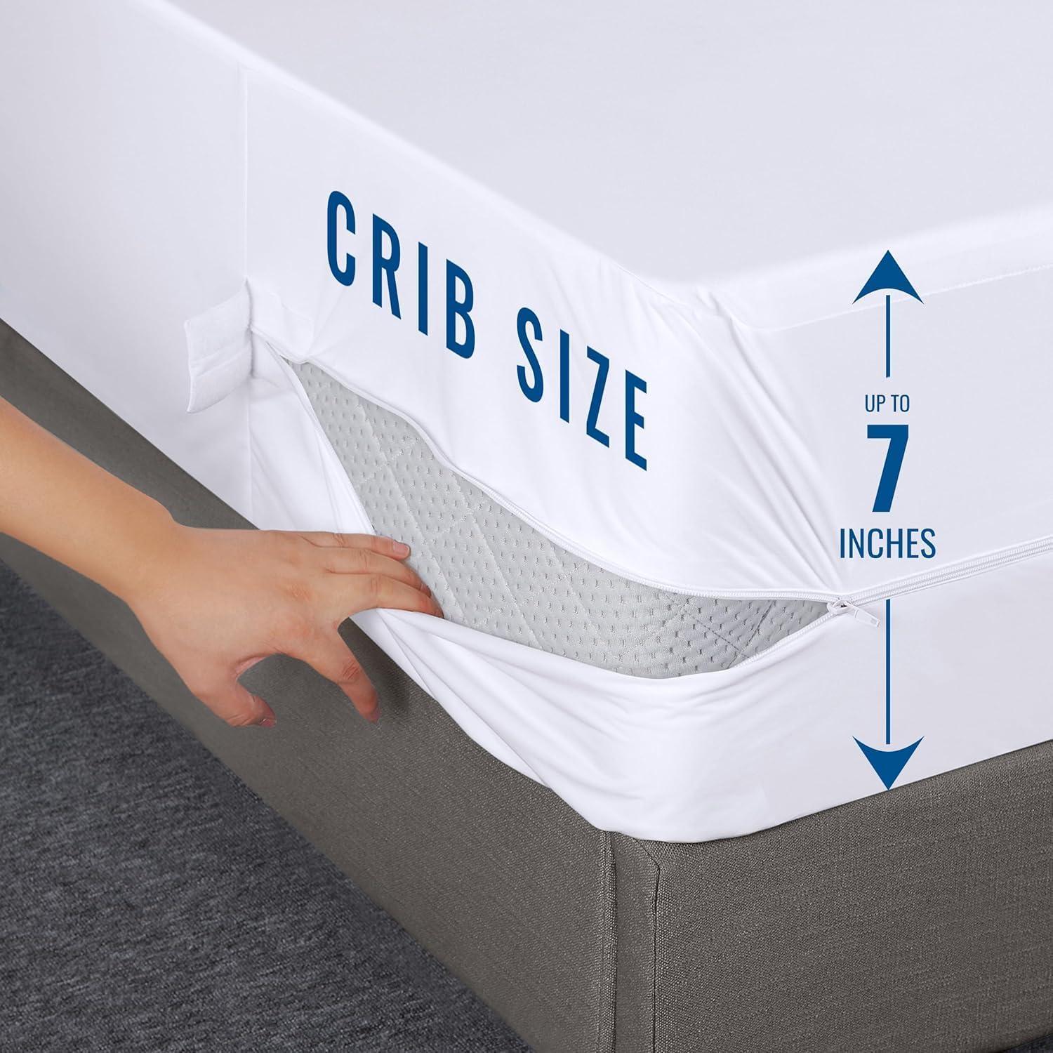 Funda de colchón Utopia Bedding cuna 100% impermeable con cremallera