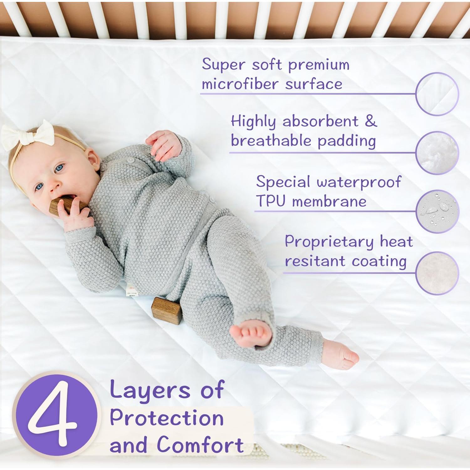 Protector de Colchón para Cuna Little One's Pad - 2 Paquetes Impermeable