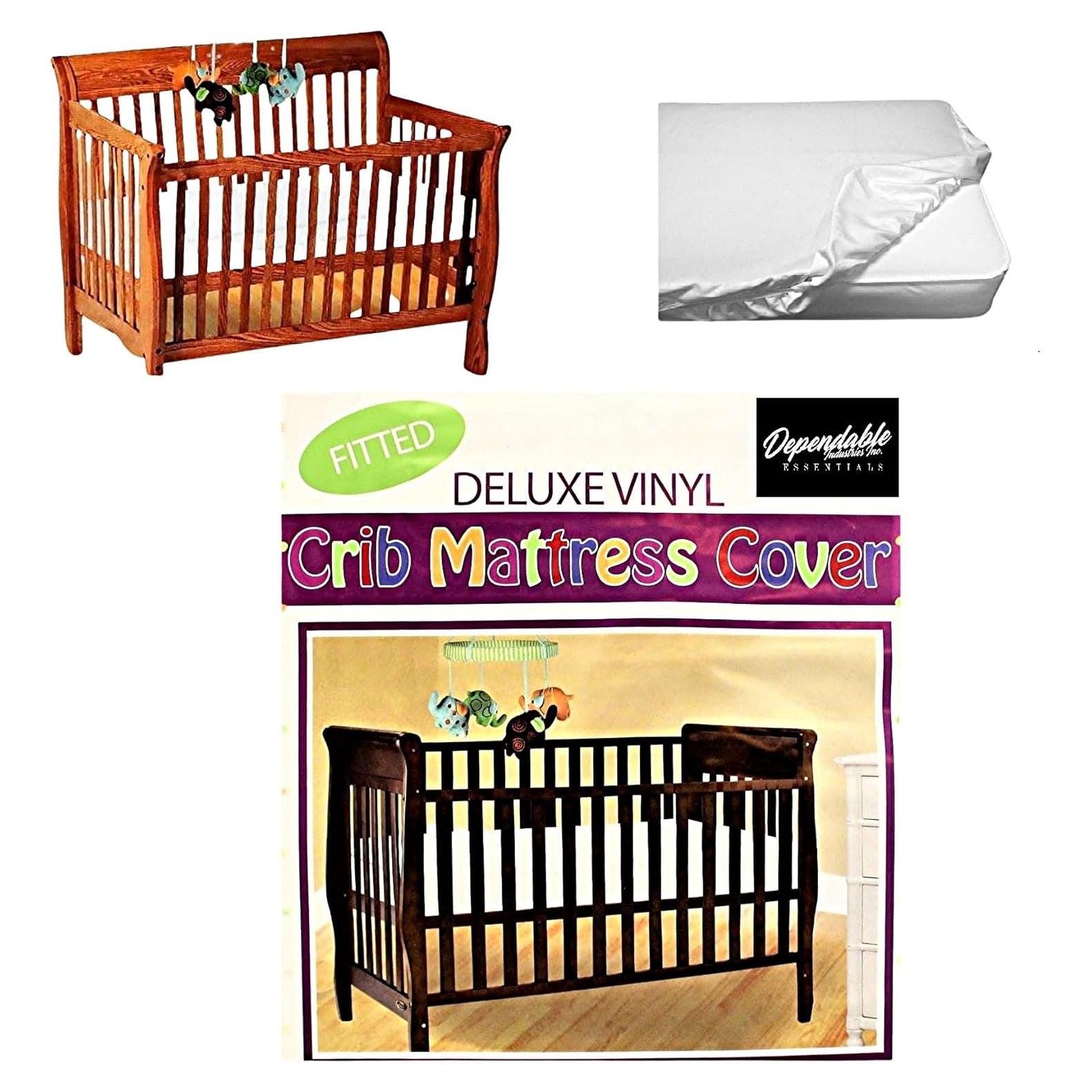 Cubierta de colchón de cuna ajustada Dependable 132 x 71 cm impermeable