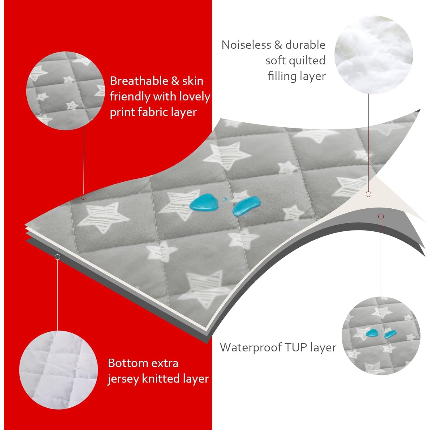 Protector de Colchón de Cuna Impermeable Moonsea 132x71 cm