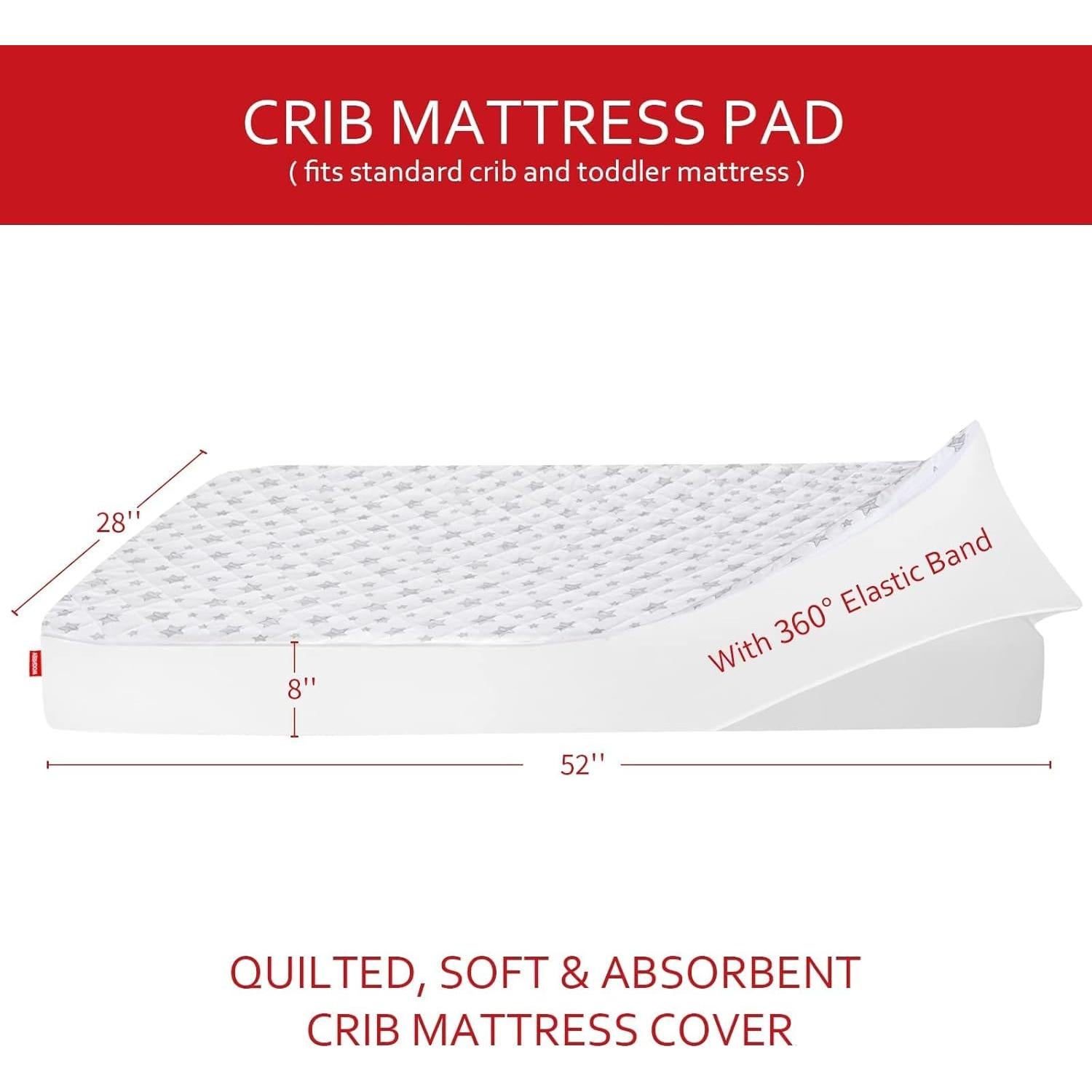 Protector de Colchón de Cuna Impermeable Moonsea 132x71 cm