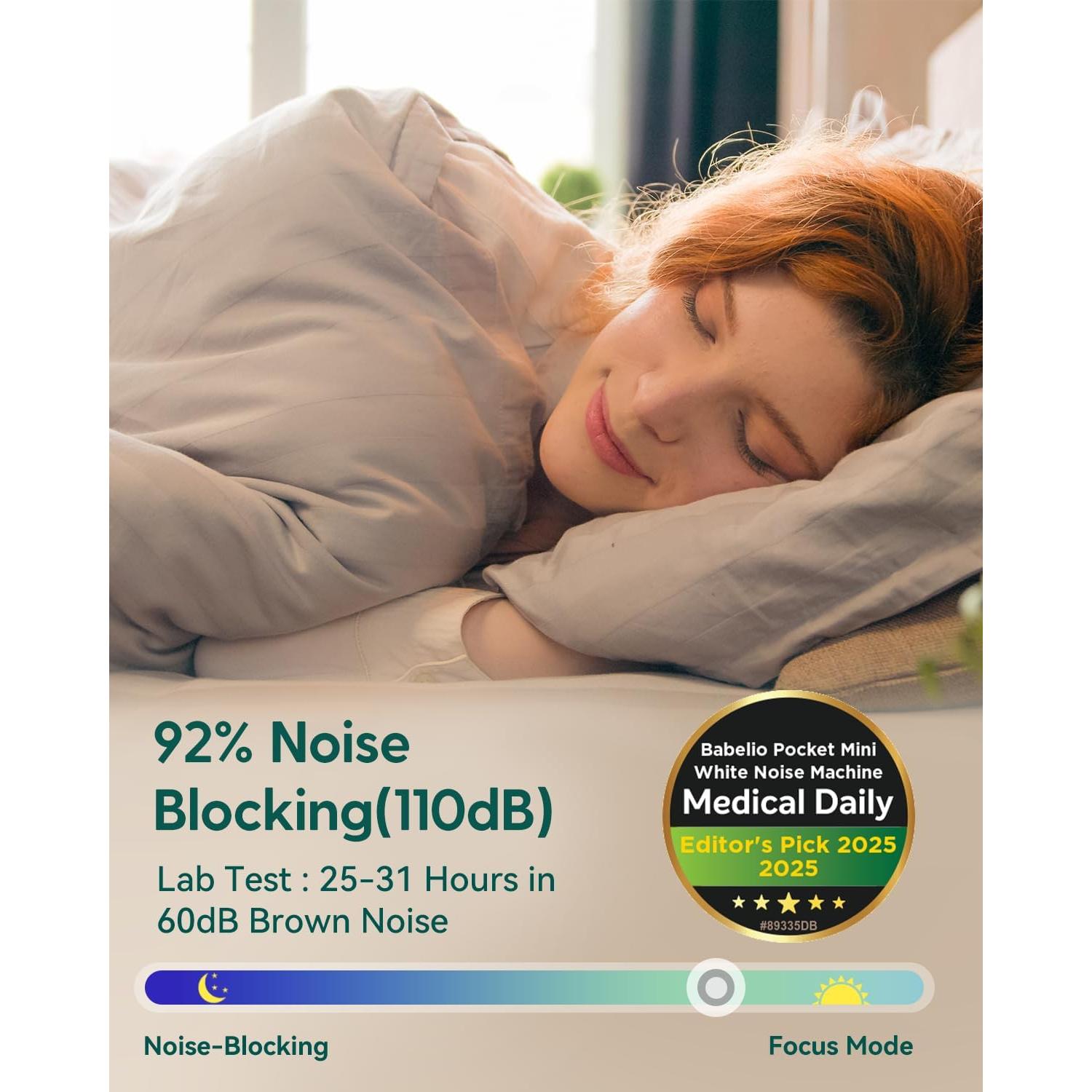 Máquina de Ruido Blanco Babelio Mini Portátil 15 Sonidos