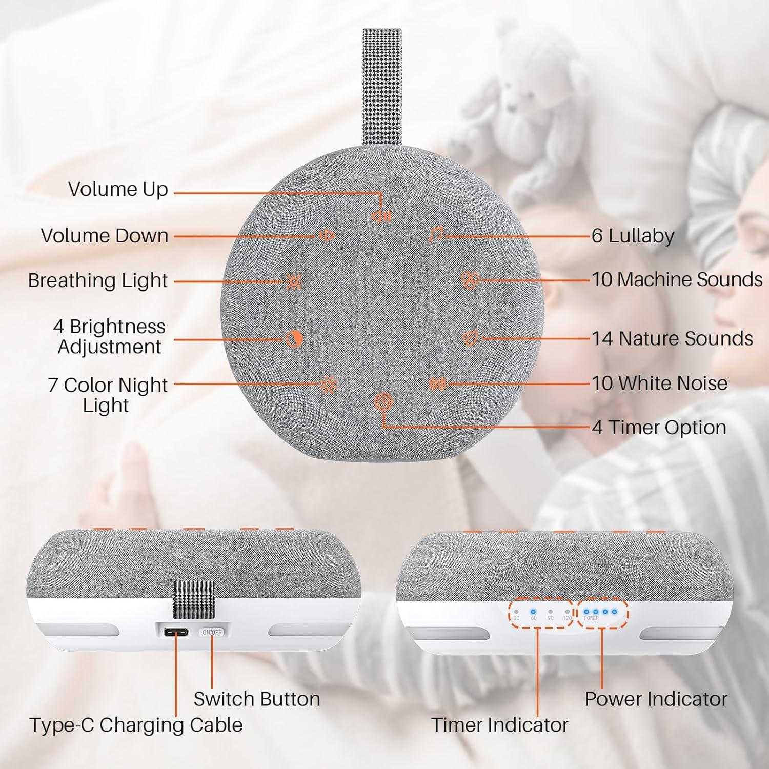Máquina de Sonido de Ruido Blanco FUNYKICH SA18, 40 Sonidos