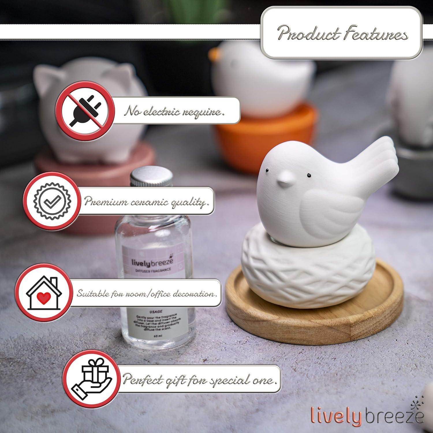 Difusor de Cerámica Nido de Pajarito LIVELY BREEZE 60ml