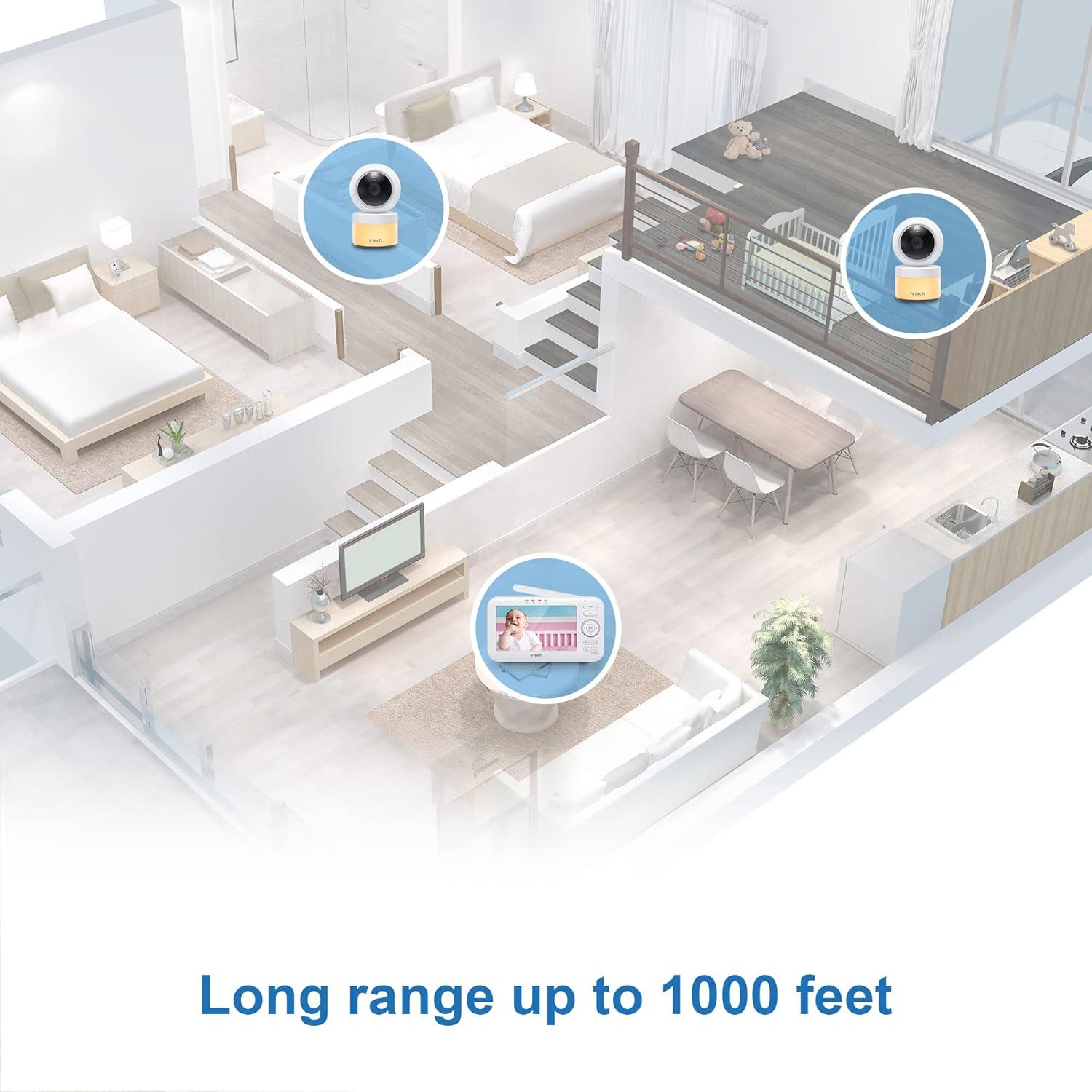 Monitor de Bebé VTech VM5463-2 5" 2 Cámaras Pan-Tilt-Zoom