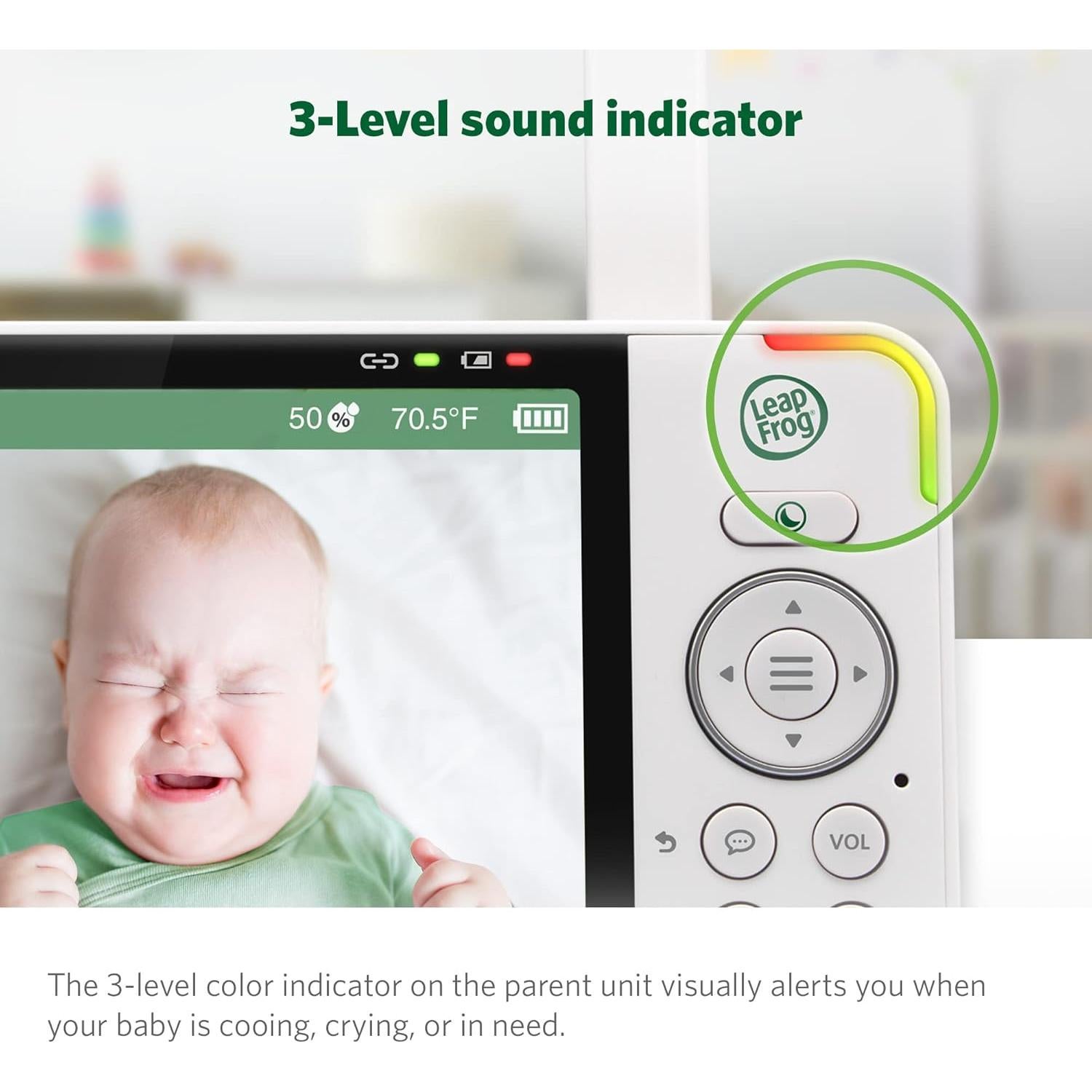 Monitor para Bebés LeapFrog LF915-2HD, 2 Cámaras, 720p